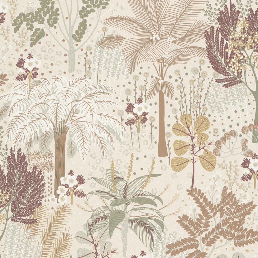 Vliestapete A54803 Beige Dschungel Asperia Grandeco