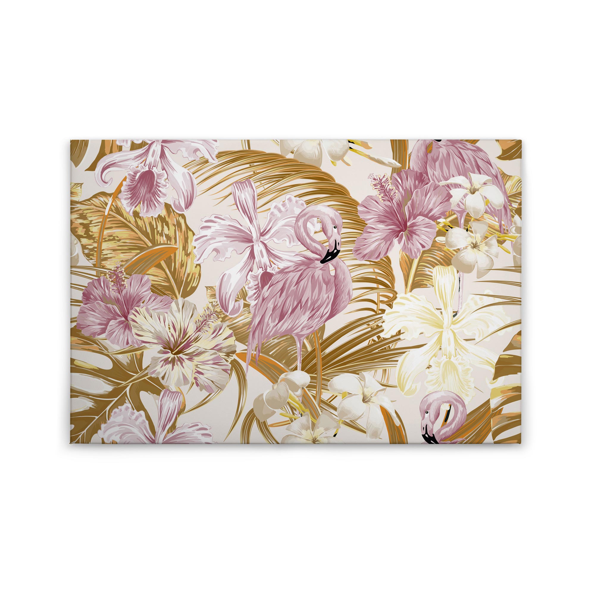 Tadessi Leinwandbild Flamingo - 60 x 90 cm - M1-No.50016 - Keilrahmen in Gelb Rosa