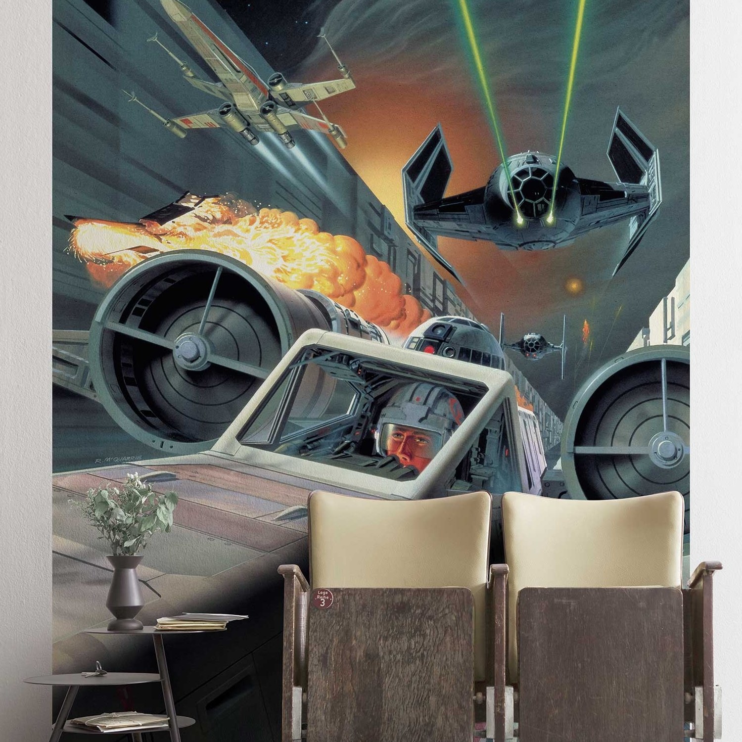 Komar Fototapete Star Wars Trench Run 280 x 200 cm Vlies Kampf Raumschiffe Laser Weltall Schlacht