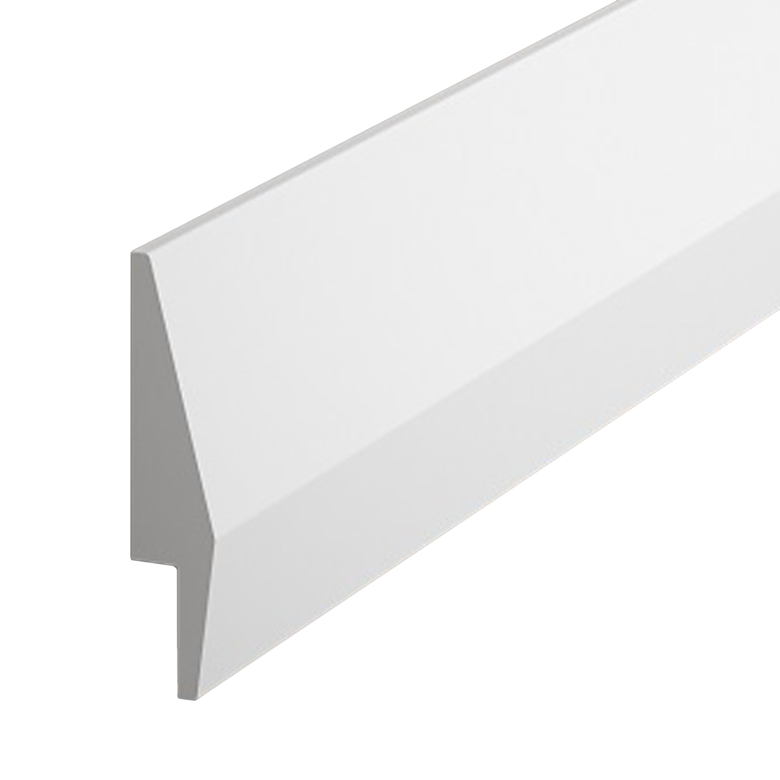 PROVISTON | Sockelleiste "NE016P" | 23 x 100 x 2000 mm | Satin Weiß | Fußleiste | Mit Kabelkanal