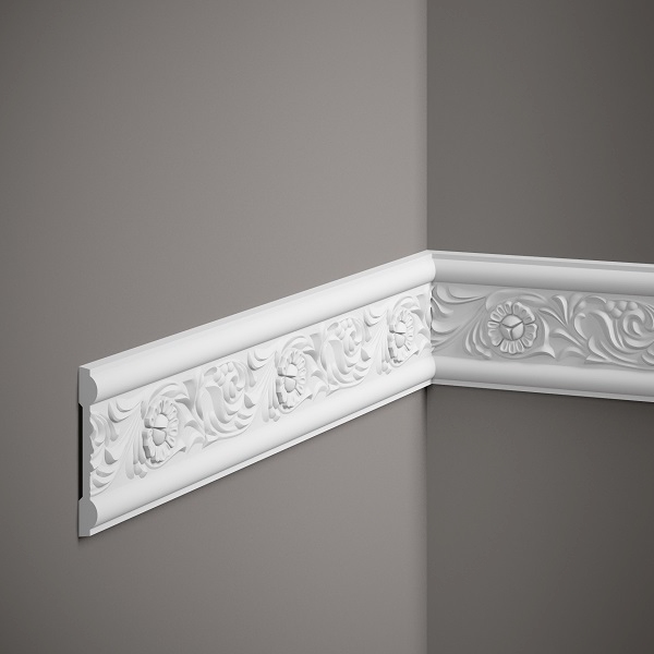 Mardom Wandleiste MDC217 Profoam 13 x 78 x 2000 mm Weiß Zierleiste Floral