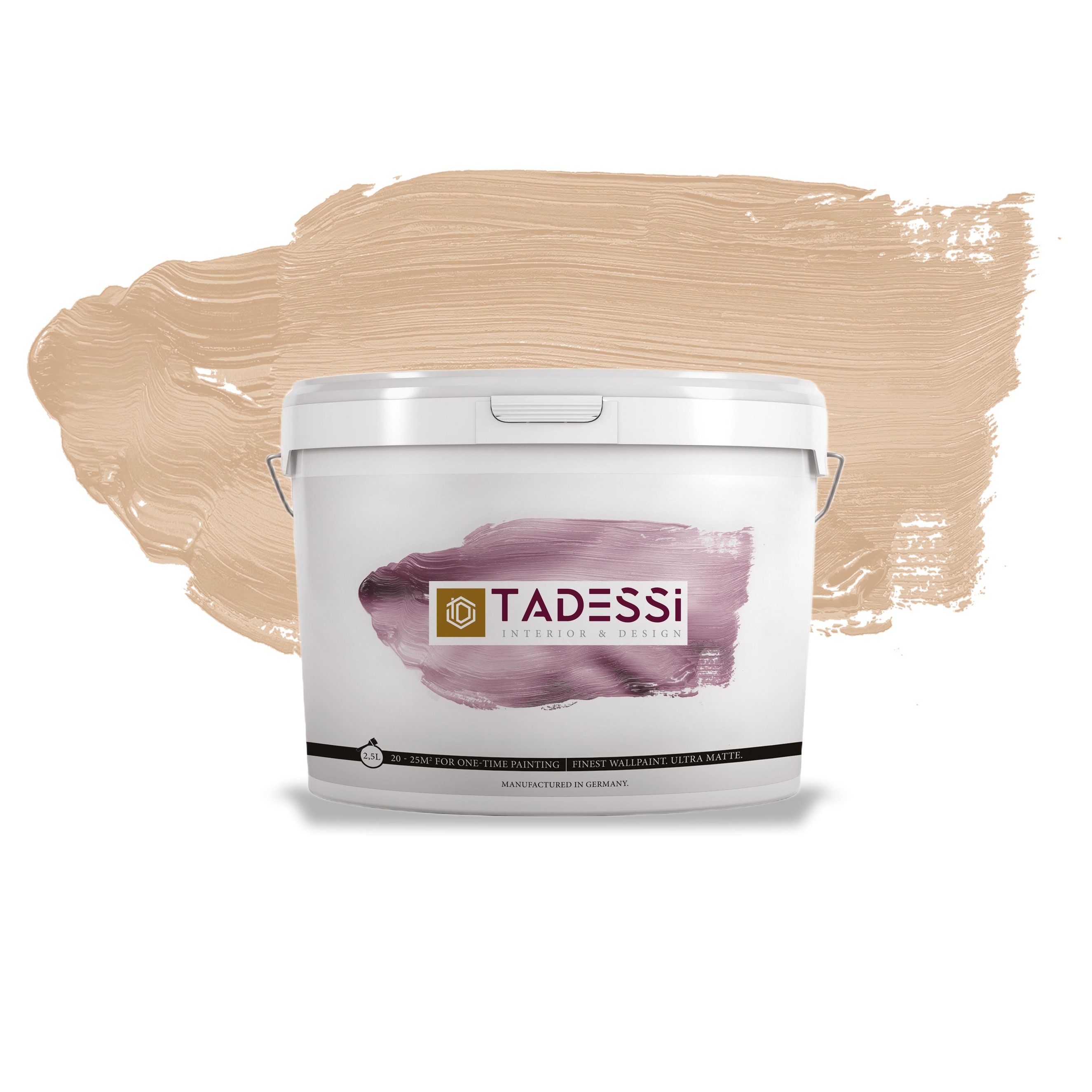 TADESSI Color Vista - Wandfarbe Pastell Beige - Honig Mocha - Hochwertige matte Innenfarbe