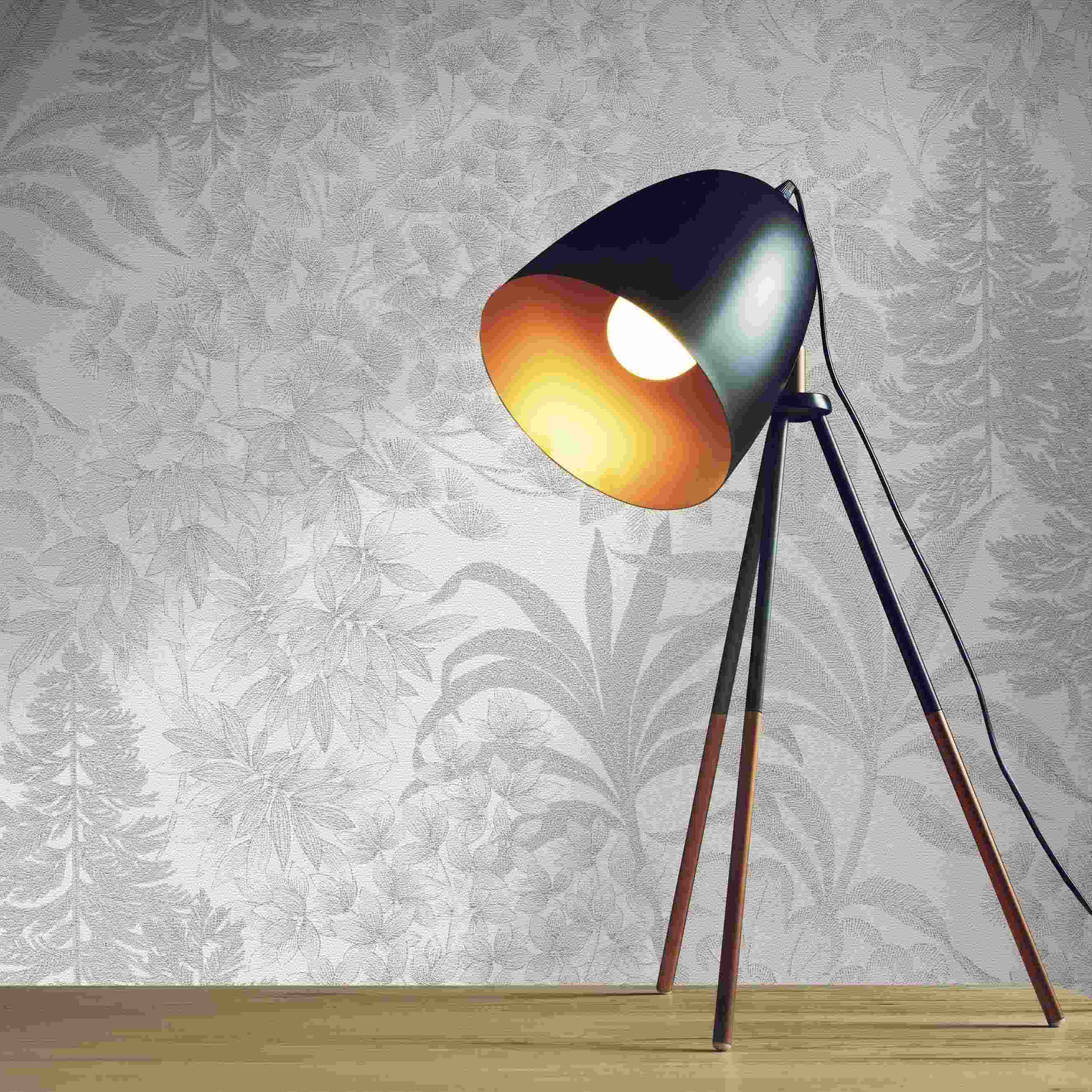 Tapete Mario Blumen M1-No.4369 Vlies Weiß Grau Floral Tadessi 10.05 x 0.53 m