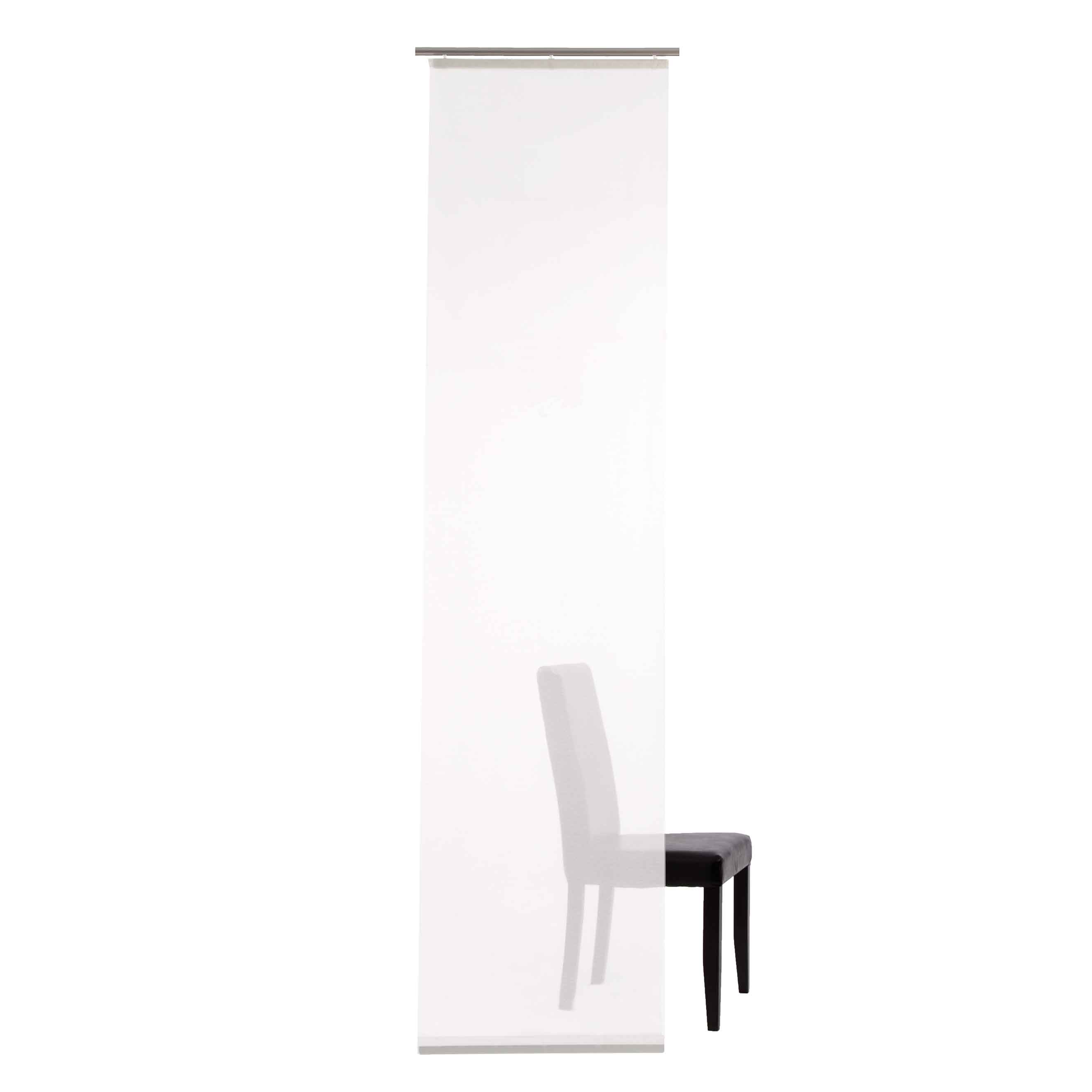 Schiebegardine Lucia G3-No.5 | Weiß | moderner Flächenvorhang | halbtransparente Gardine | Uni