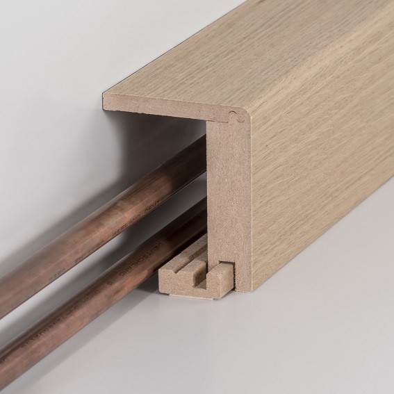64-96-1 Heizrohrabdeckleiste MDF bis 88 mm 64 x 96 x 2500 mm Eiche Fußleiste abgerundet by PROVISTON