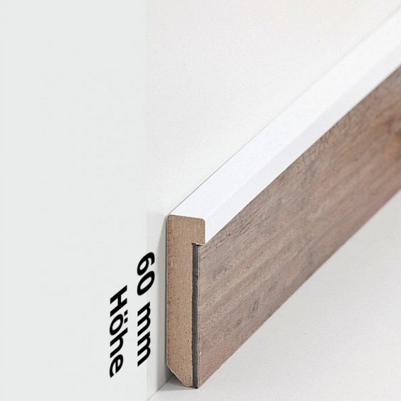 Design Fußleiste für Vinylboden "Frankfurt" - weiß - 6 mm Höhe (MDF foliert - 725.5131) (Default)