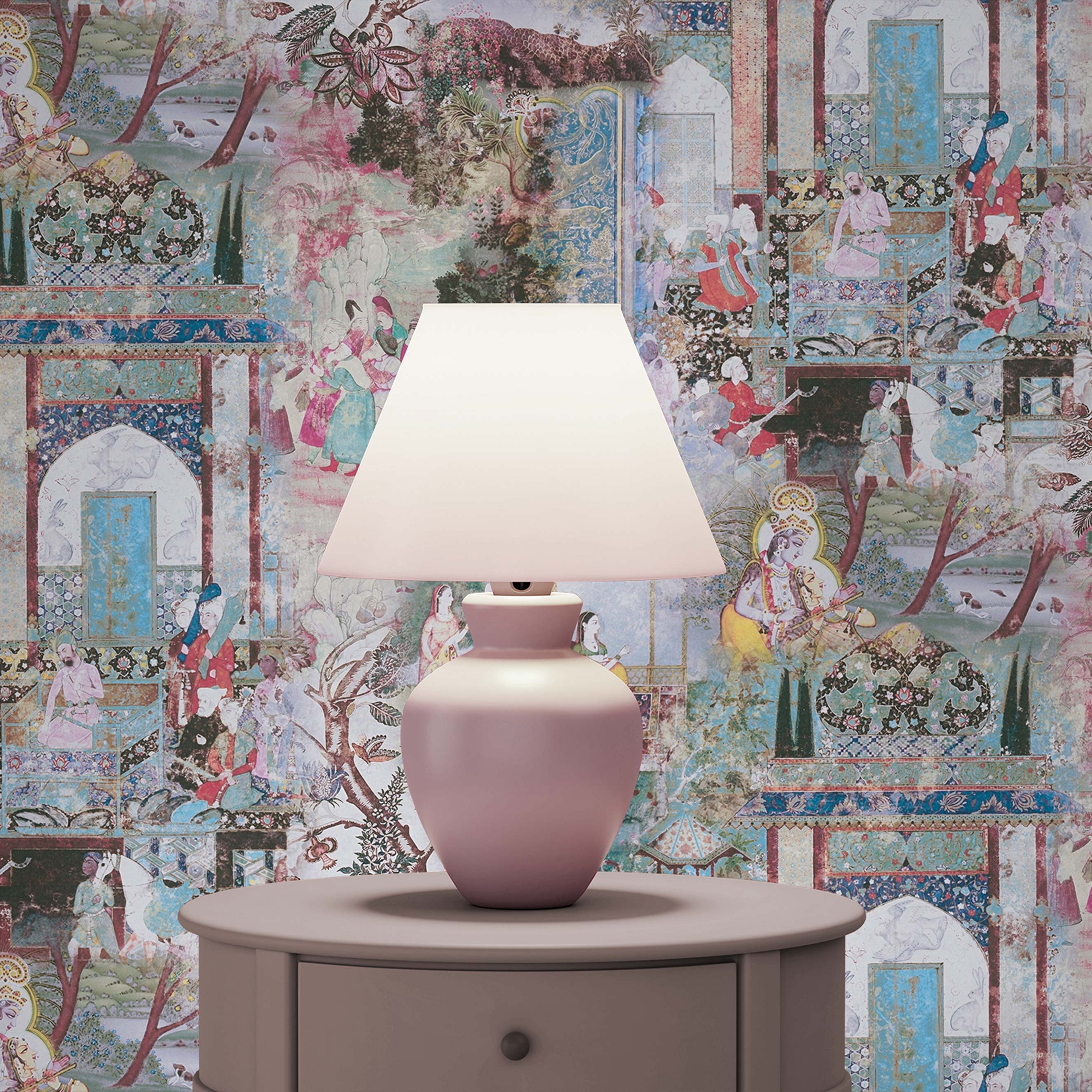 Tapete Vintage M1-No.1700 | Vliestapete | Rosa | Grün | Orientalisch | Natur