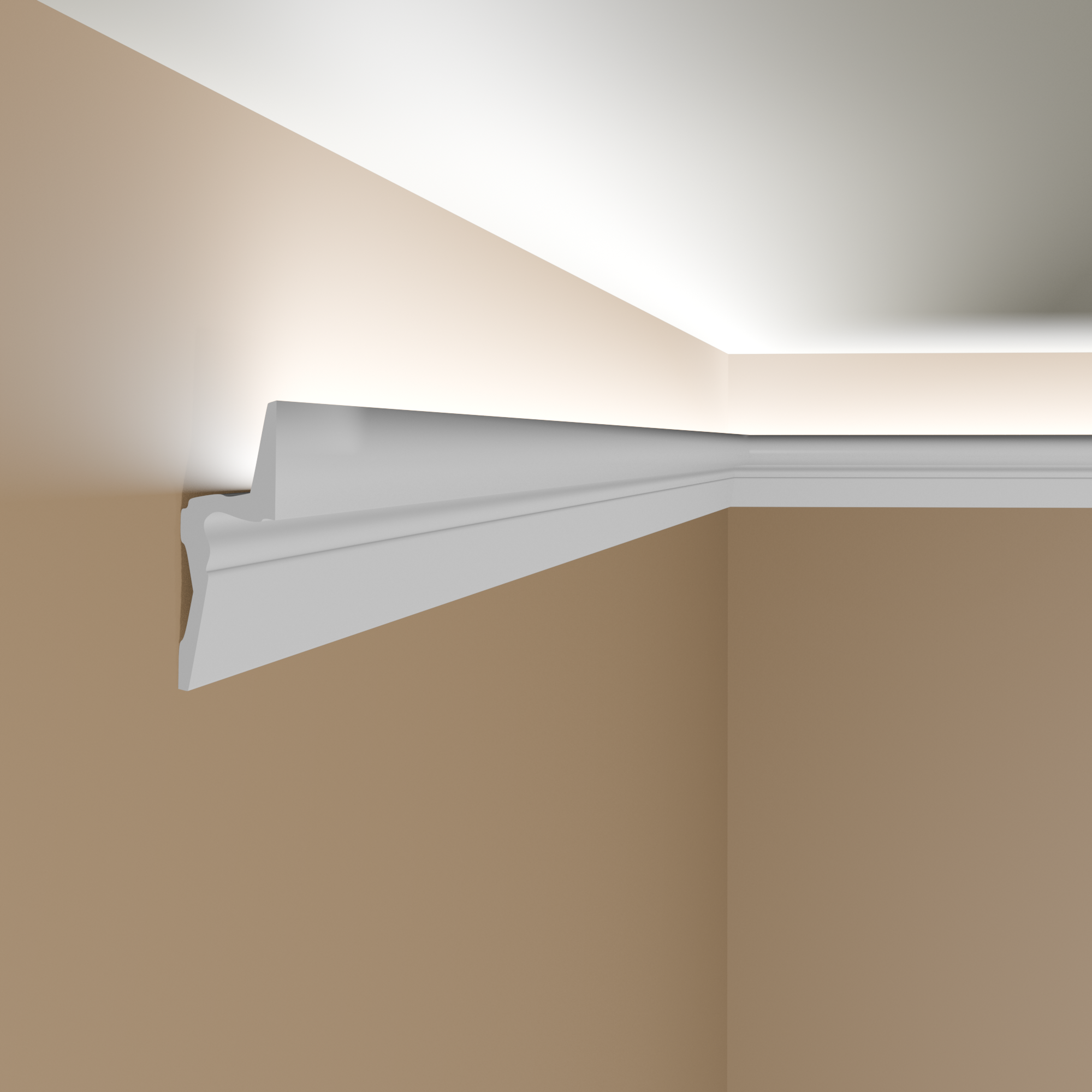 NMC Lichtleiste IL9 ARSTYL Polyurethan 50 x 150 x 2000 mm Weiß Deckenleiste