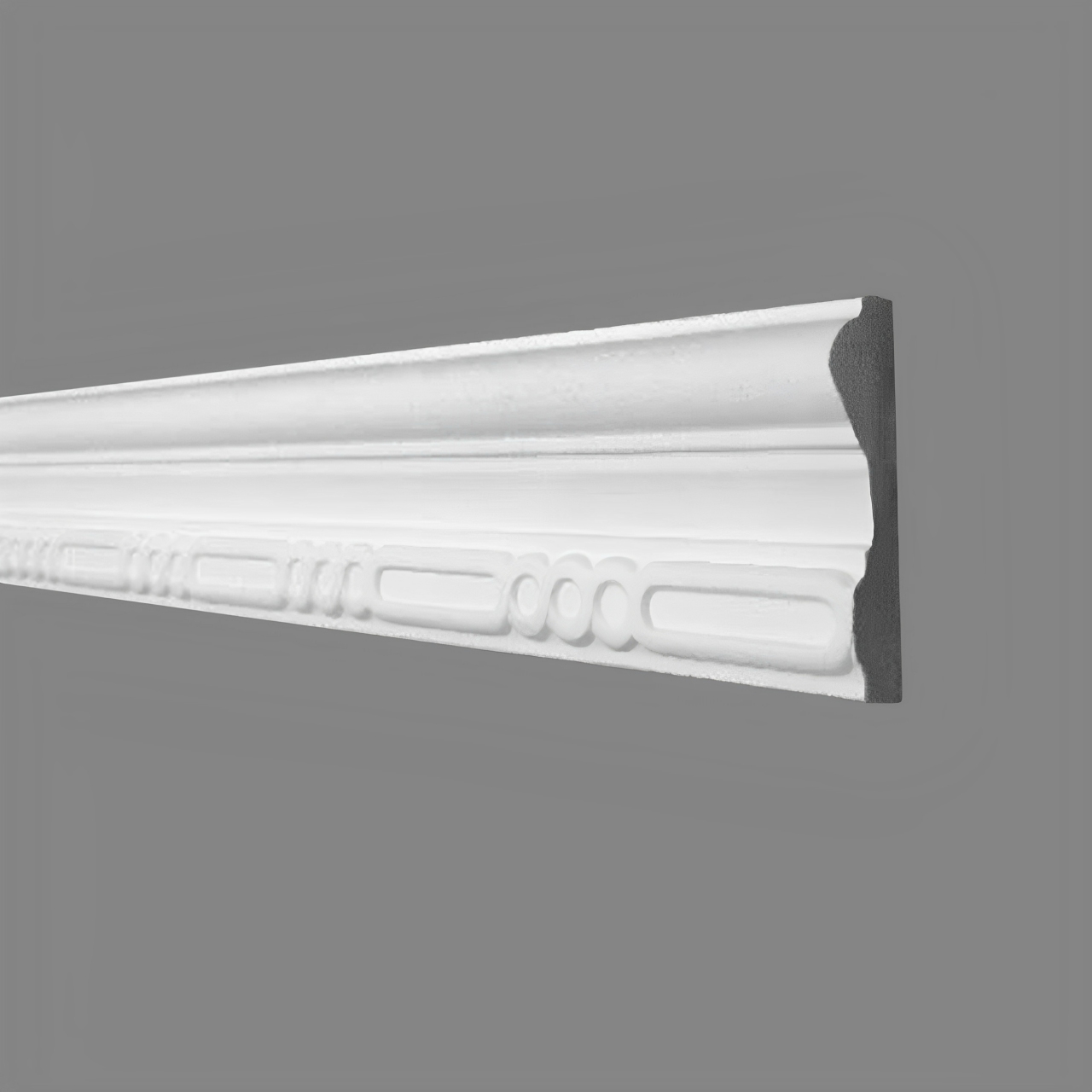 PROVISTON | Zierleiste Konstanz | Gips | 22 x 80 x 1200 mm | Wandleiste | Weiß