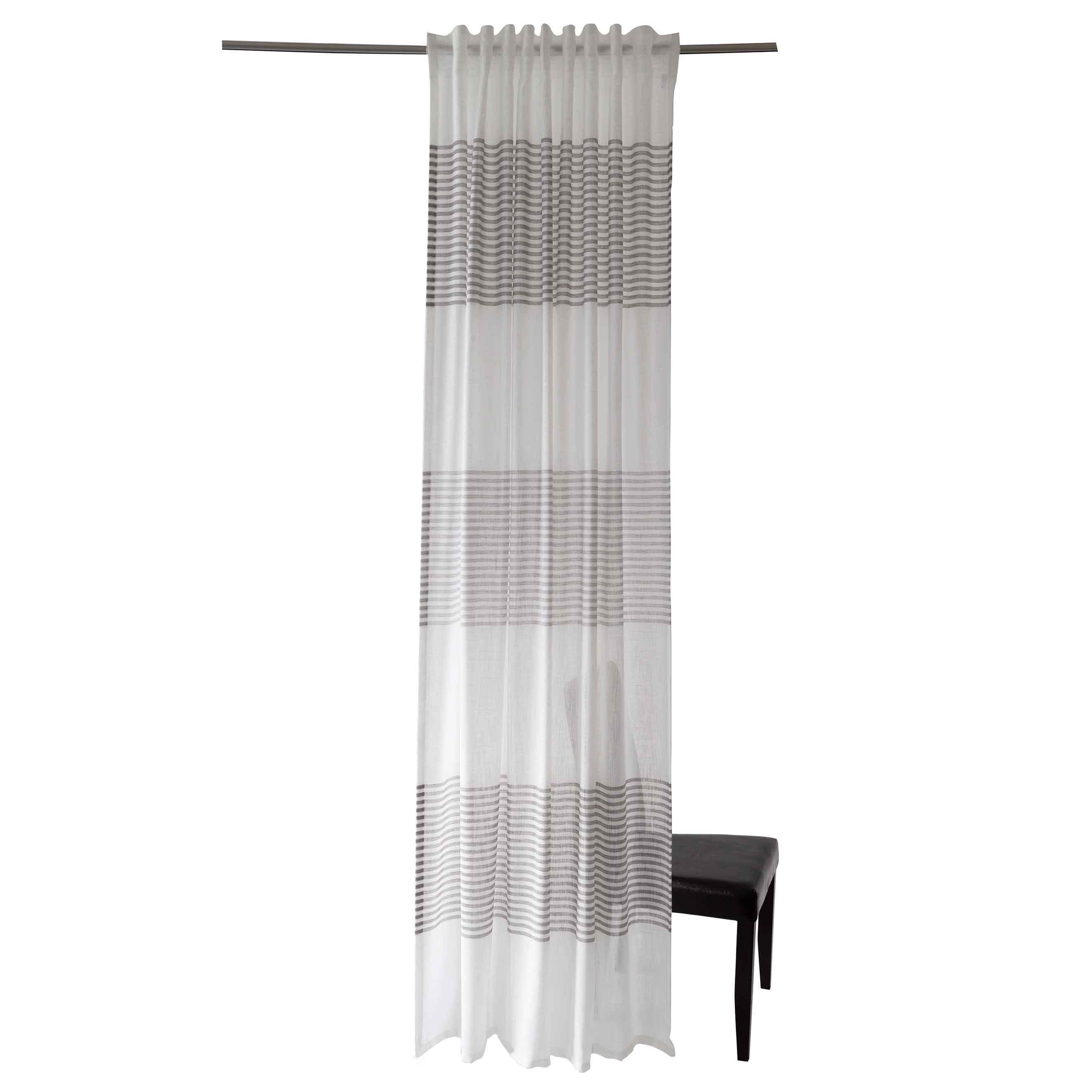 Schlaufenschal Gianpietro V3-No.23 | Grau | Vorhang mit Verdeckten Schlaufen | halbtransparent