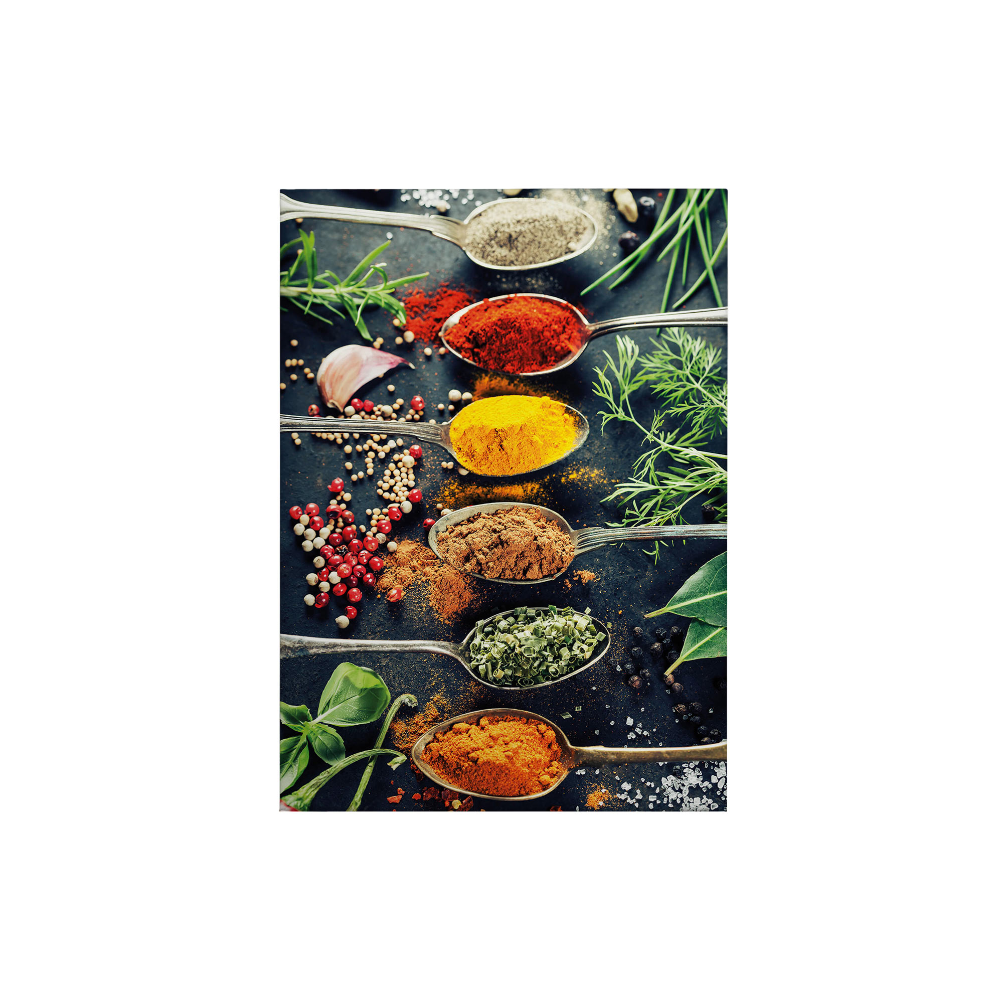 Tadessi Leinwandbild Gewürze - 70 x 50 cm - M1-No.50375 - Keilrahmen in Grün Rot