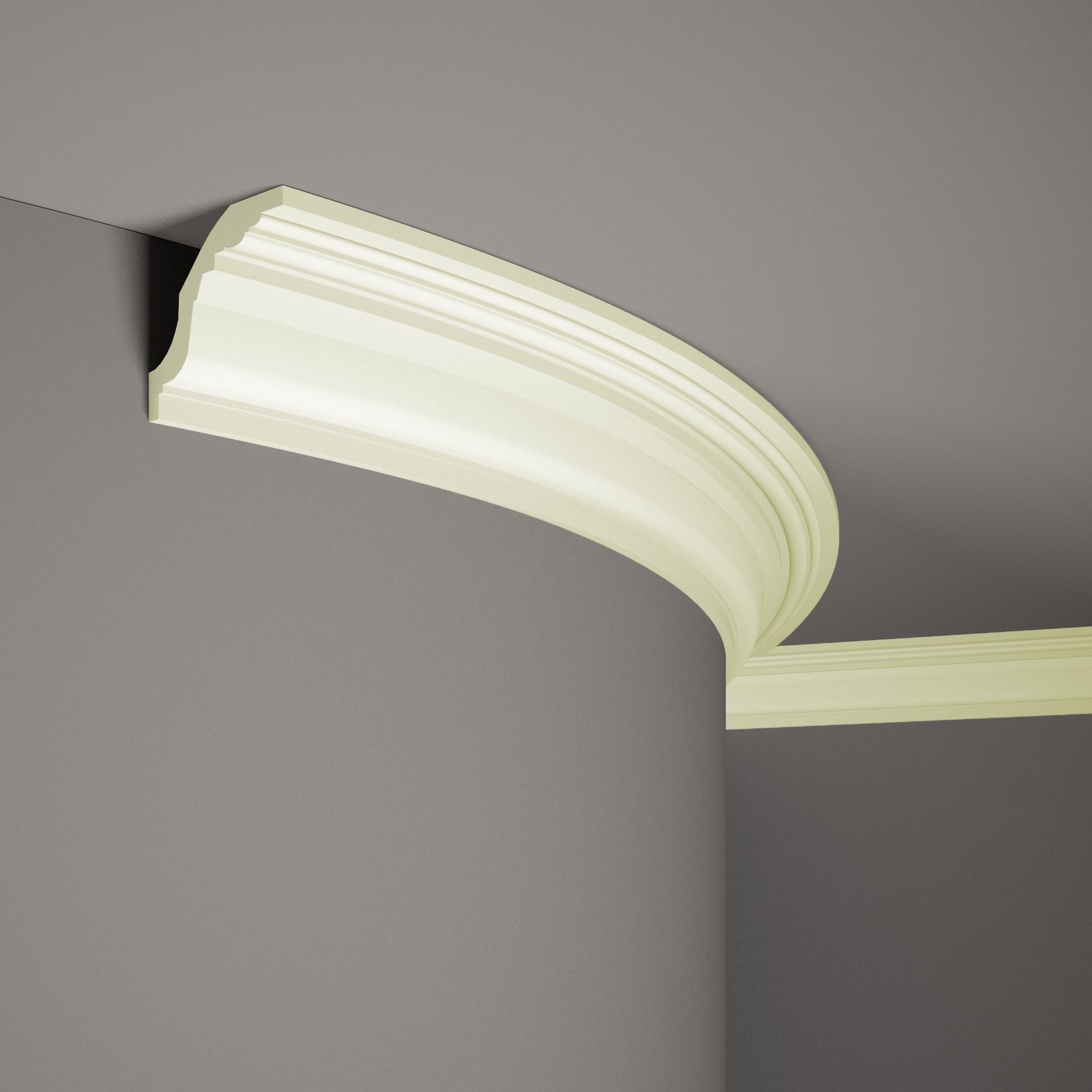 Mardom flexible Deckenleiste MDB102F Profoam 80 x 80 x 2000 mm Weiß Stuckleiste biegsam