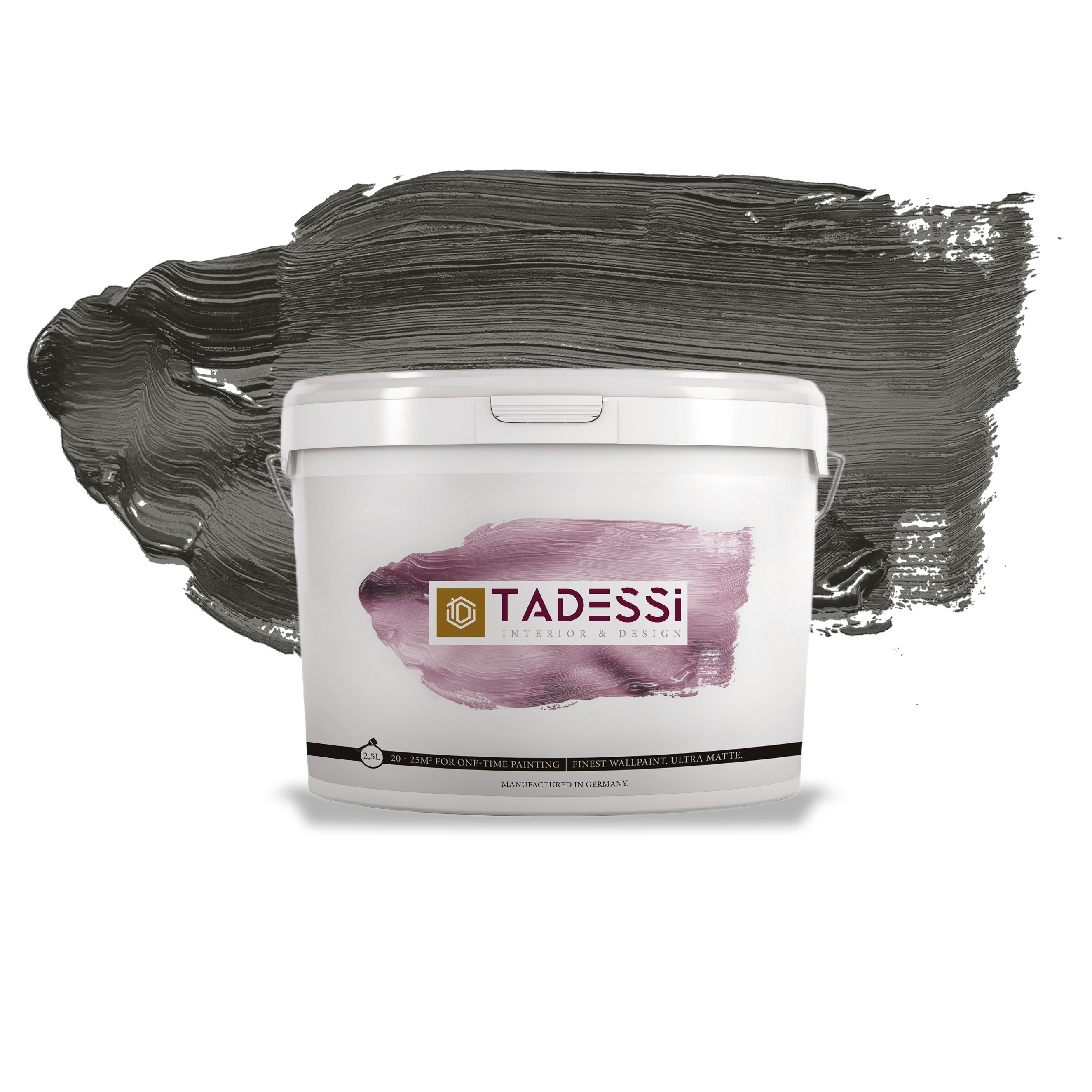 TADESSI Color Vista - Wandfarbe Grau - Nebelgrau - Matte Innenfarbe - Hochwertige Dispersionsfarbe