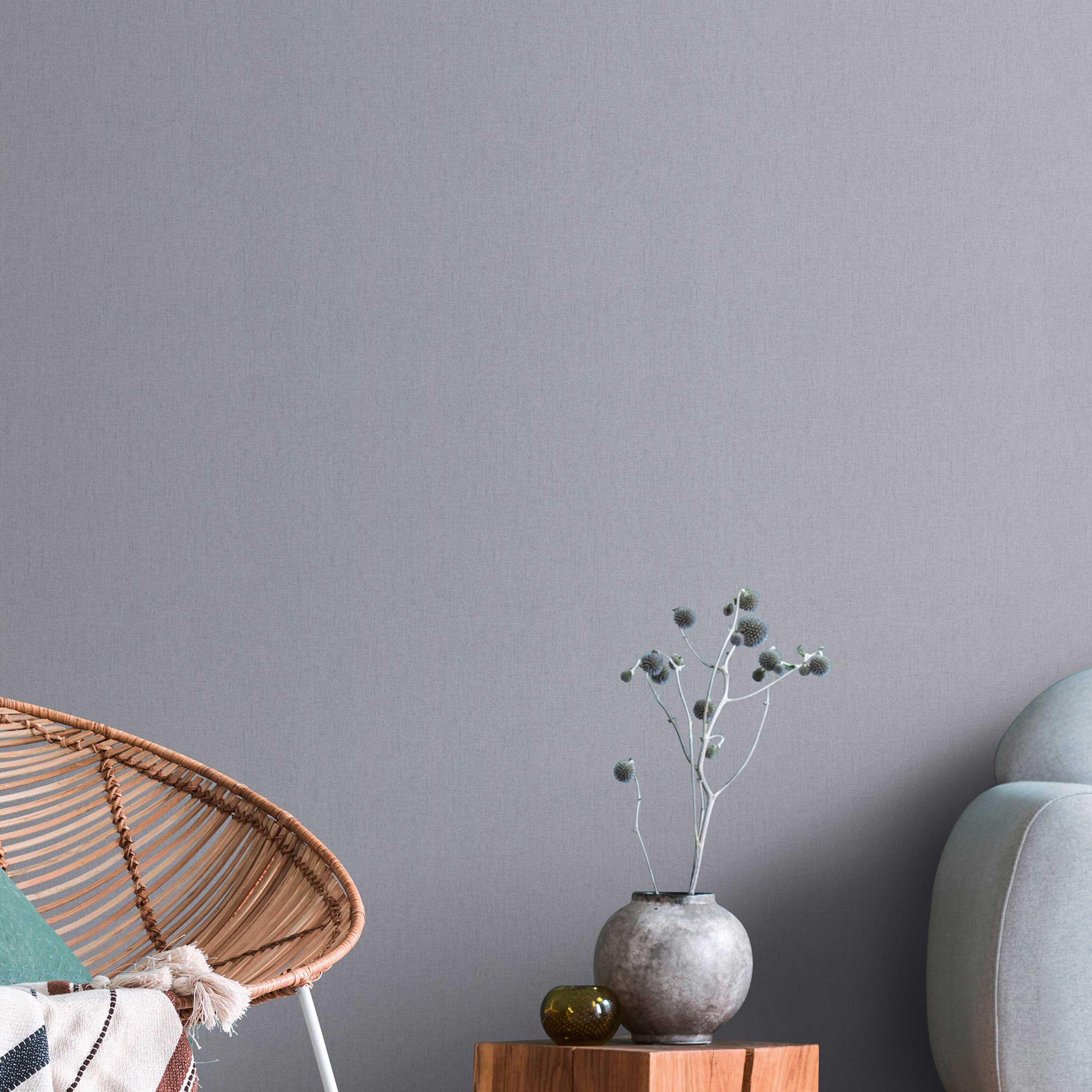 Tapete Einfarbig U2-No.162 | Vliestapete Uni | Grau | Moderne einfarbige Tapete