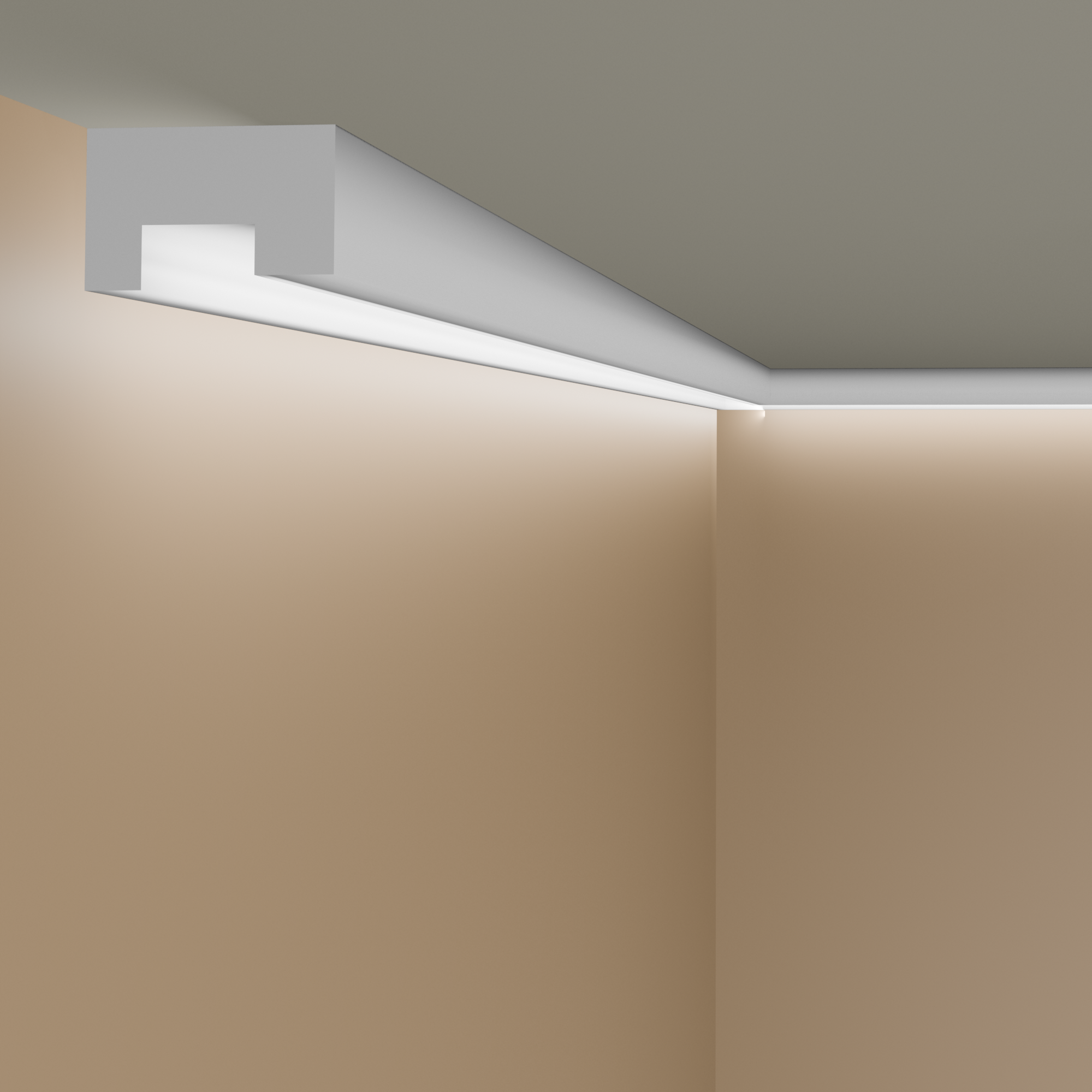 PROVISTON | Gipsleiste "ML-73" | Echter Gipsstuck | 47 x 33 x 1000 mm | Lichtleiste | Stuckleiste