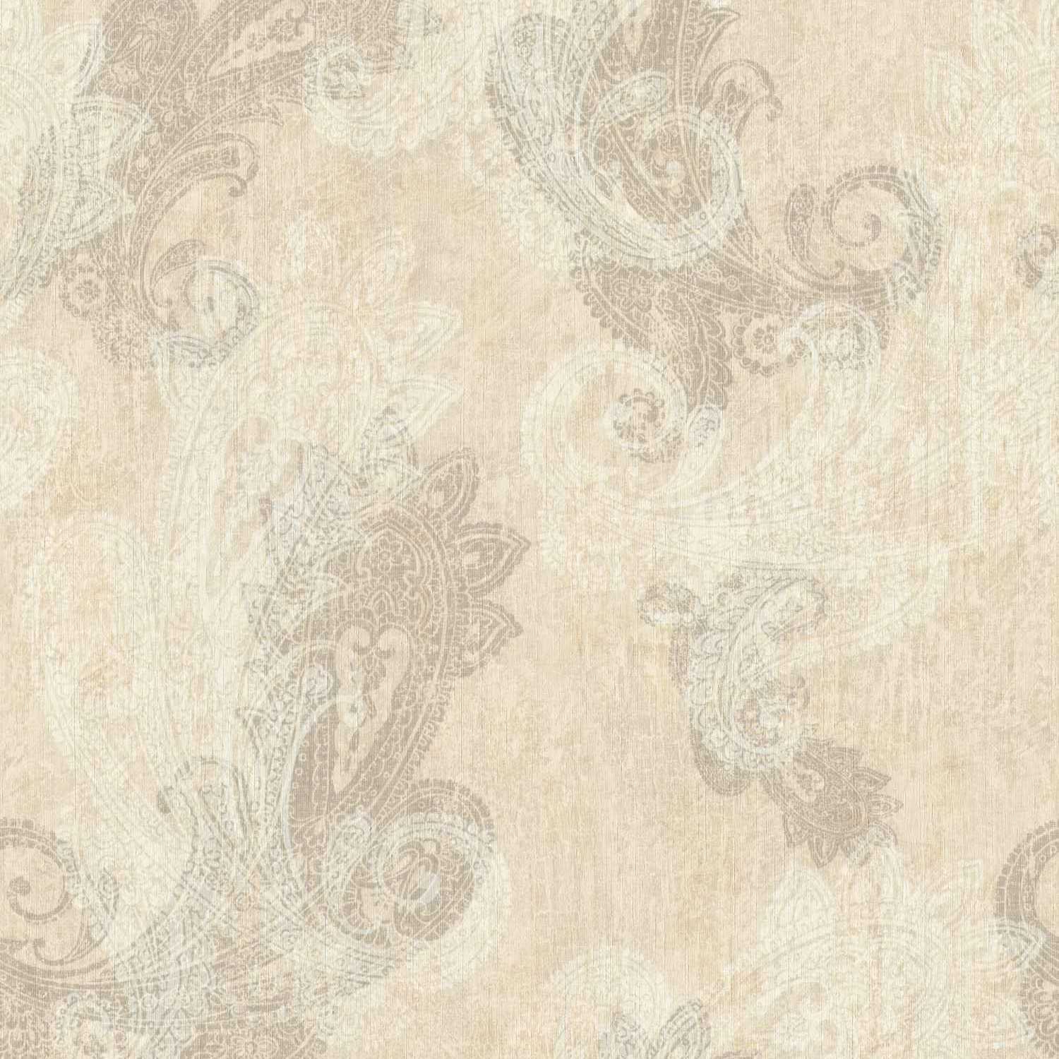 Rasch | Indian Style | 746433 | Vliestapete | Barock | 0.53 x 10.05 m | Beige | Weiß