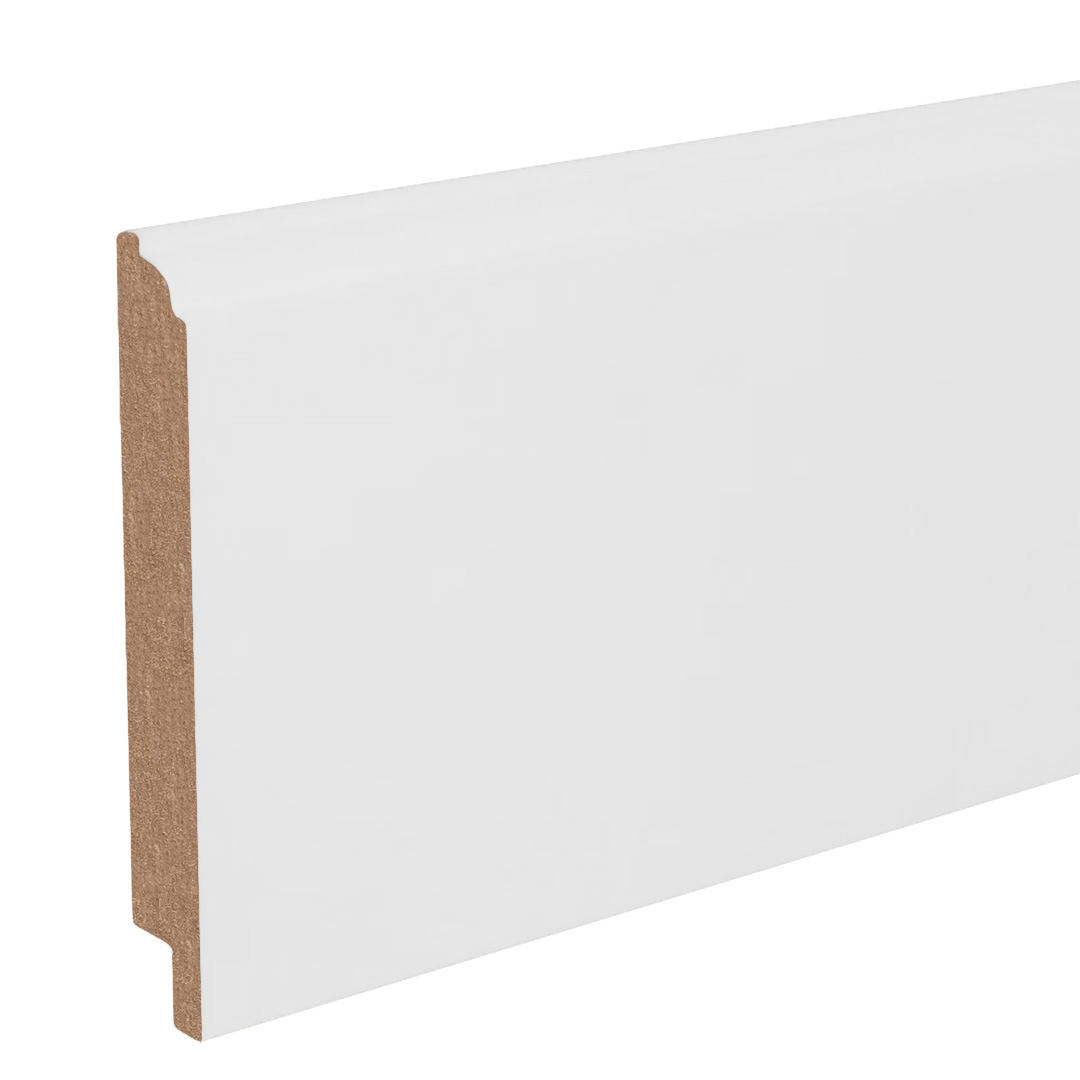 Sockelleiste / Fußleiste / Bodenleiste Cantu-7 (72052) | 16 x 120 x 2500 mm | Weiß