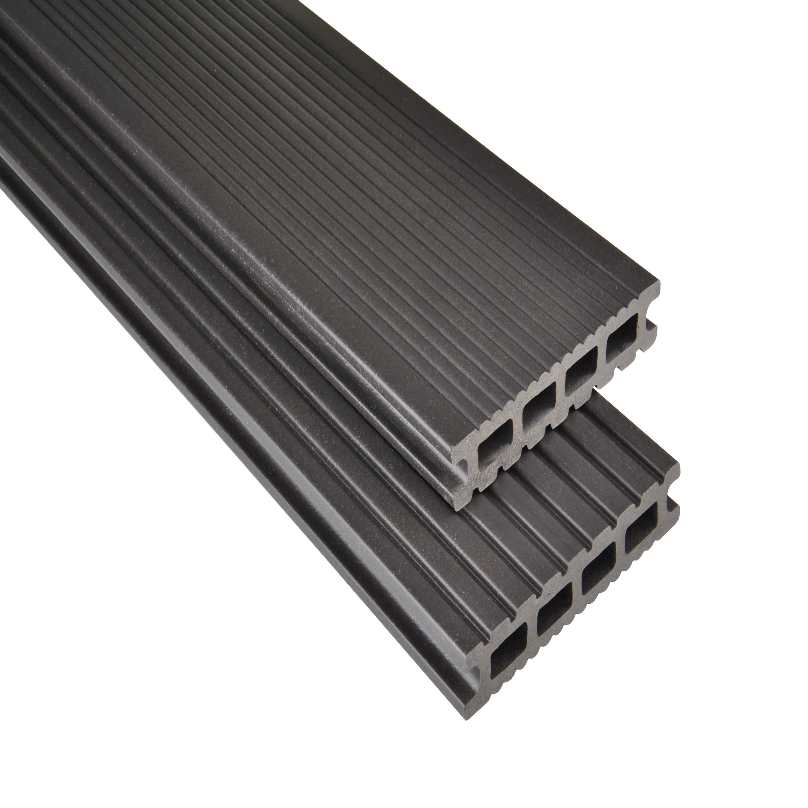 WPC Terrassendiele 14.5 x 2.6 cm Bodendiele Hohlkammer Exklusiv Graubraun Kovalex