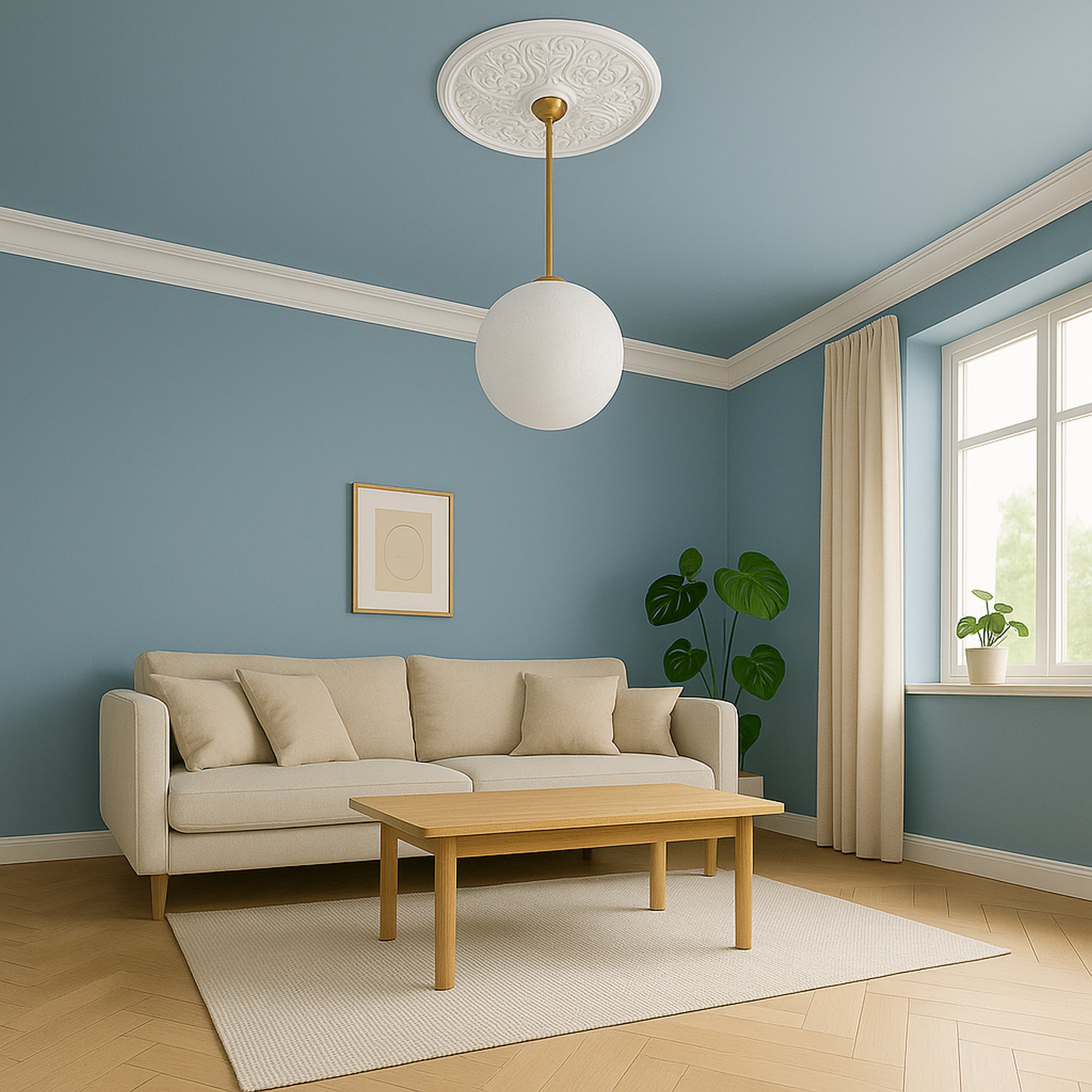 Mardom Rosette / Deckenkuppel B3029 Profoam 380 x 45 x 380 mm Weiß Stuckrosette Deckenrosette Rund