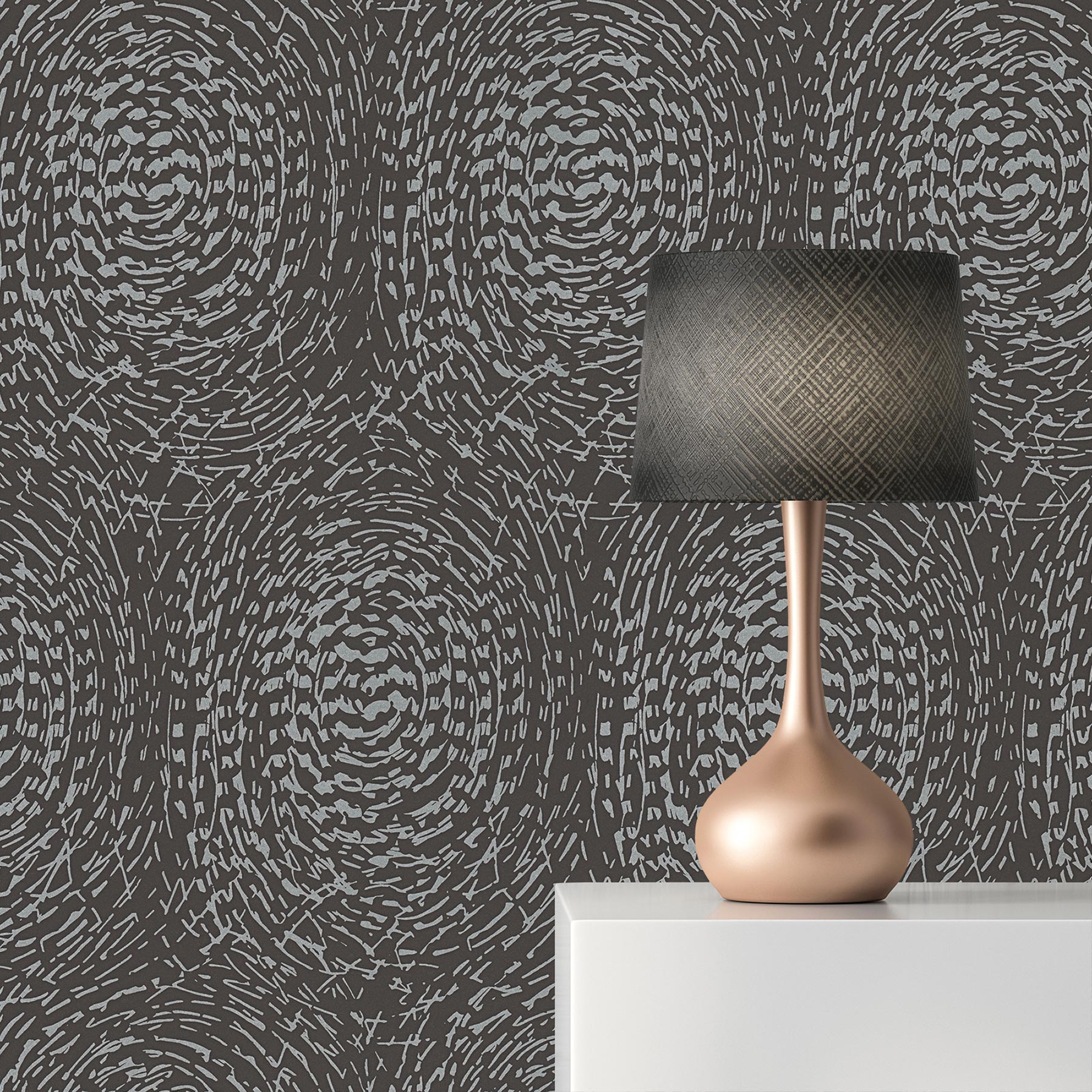 Tapete Grafik Tino M1-No.2378 Vliestapete Anthrazit Silber Geometrisch