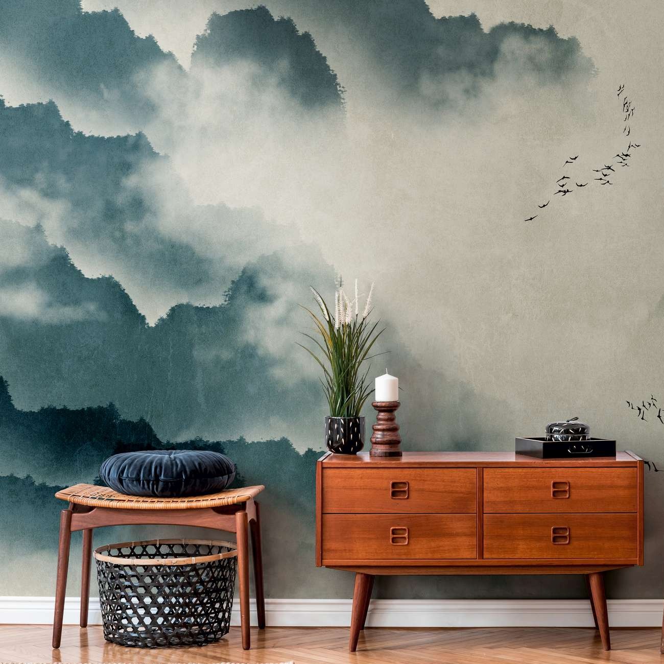 A.S. Creation Fototapete The Wall 382461 Ein Motiv pro Rolle Naturoptik Blau