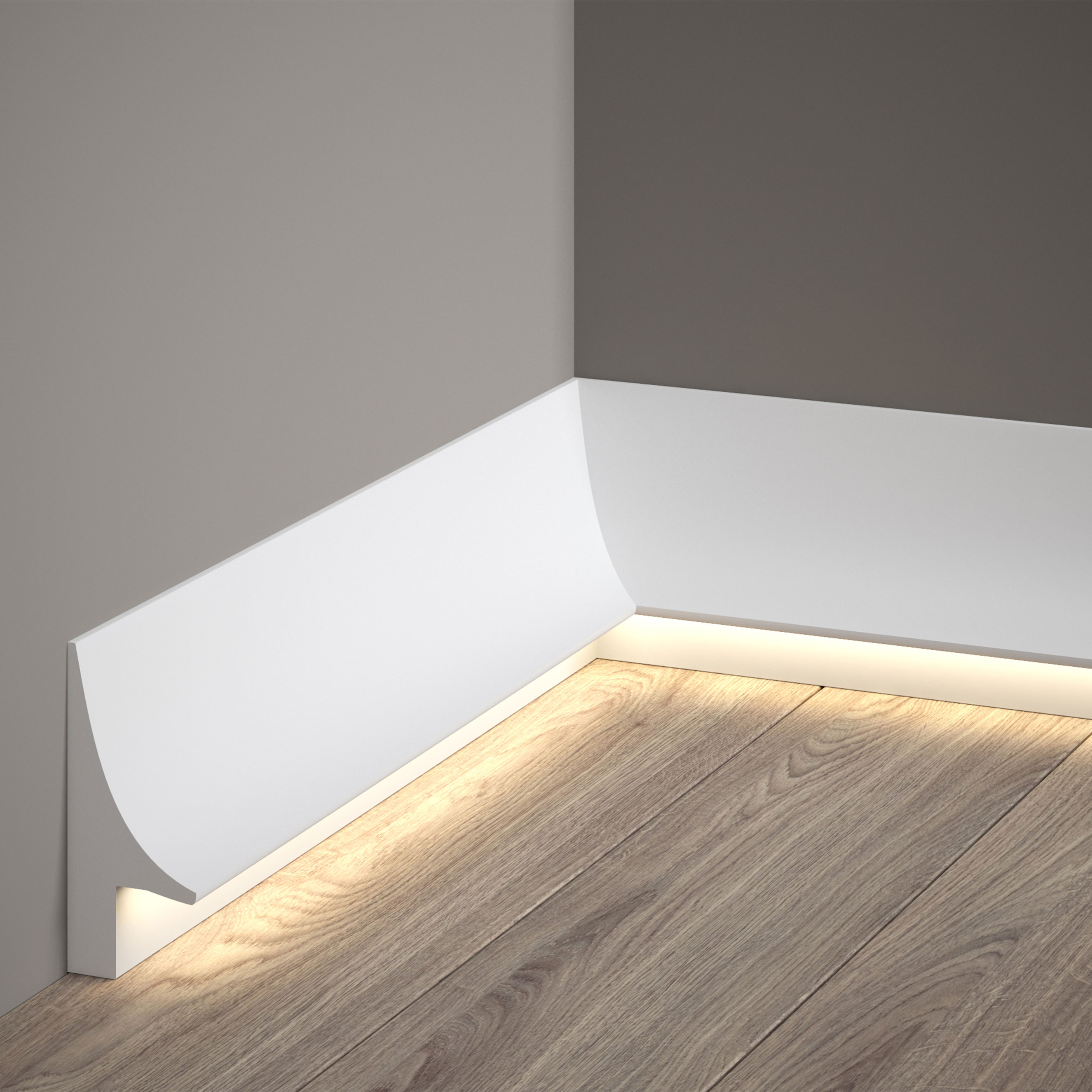 Mardom Sockelleiste "QL007" PolyForce 40 x 93 x 2000 mm Weiß Lichtleiste