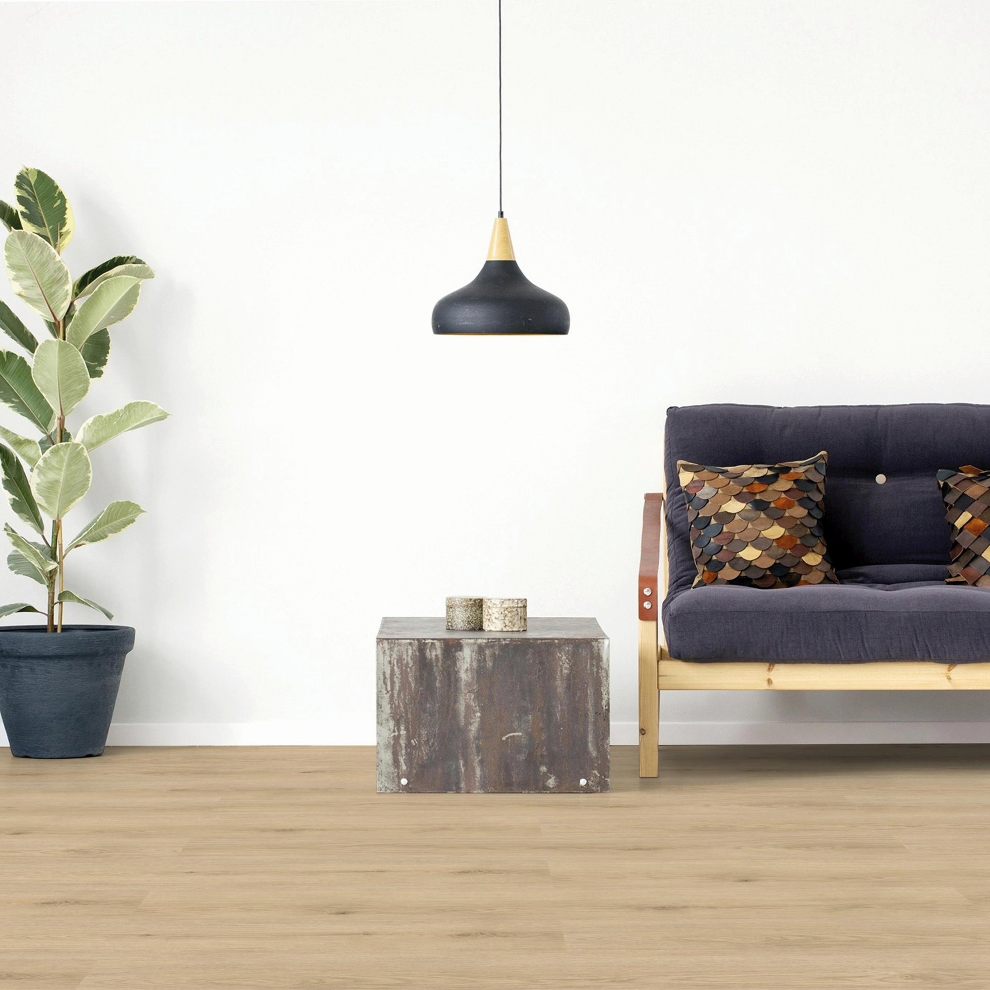 Check One Vinylboden Grasholz 7 x 228 x 1524 mm Klick Vinyl Holzoptik Eiche Braun