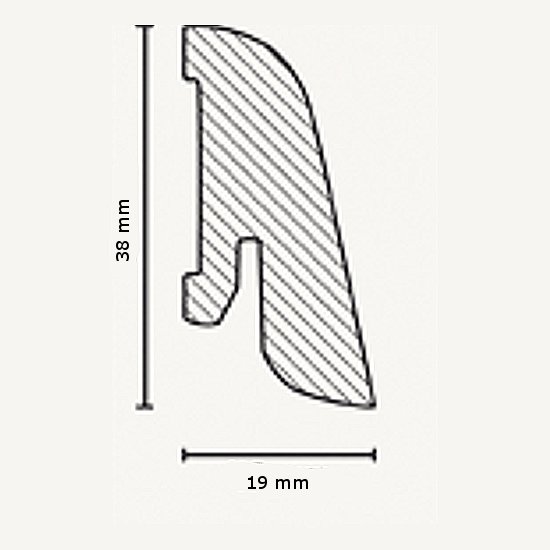 Sockelleiste "Bremen" - Räuchereiche lackiert - Querschnitt