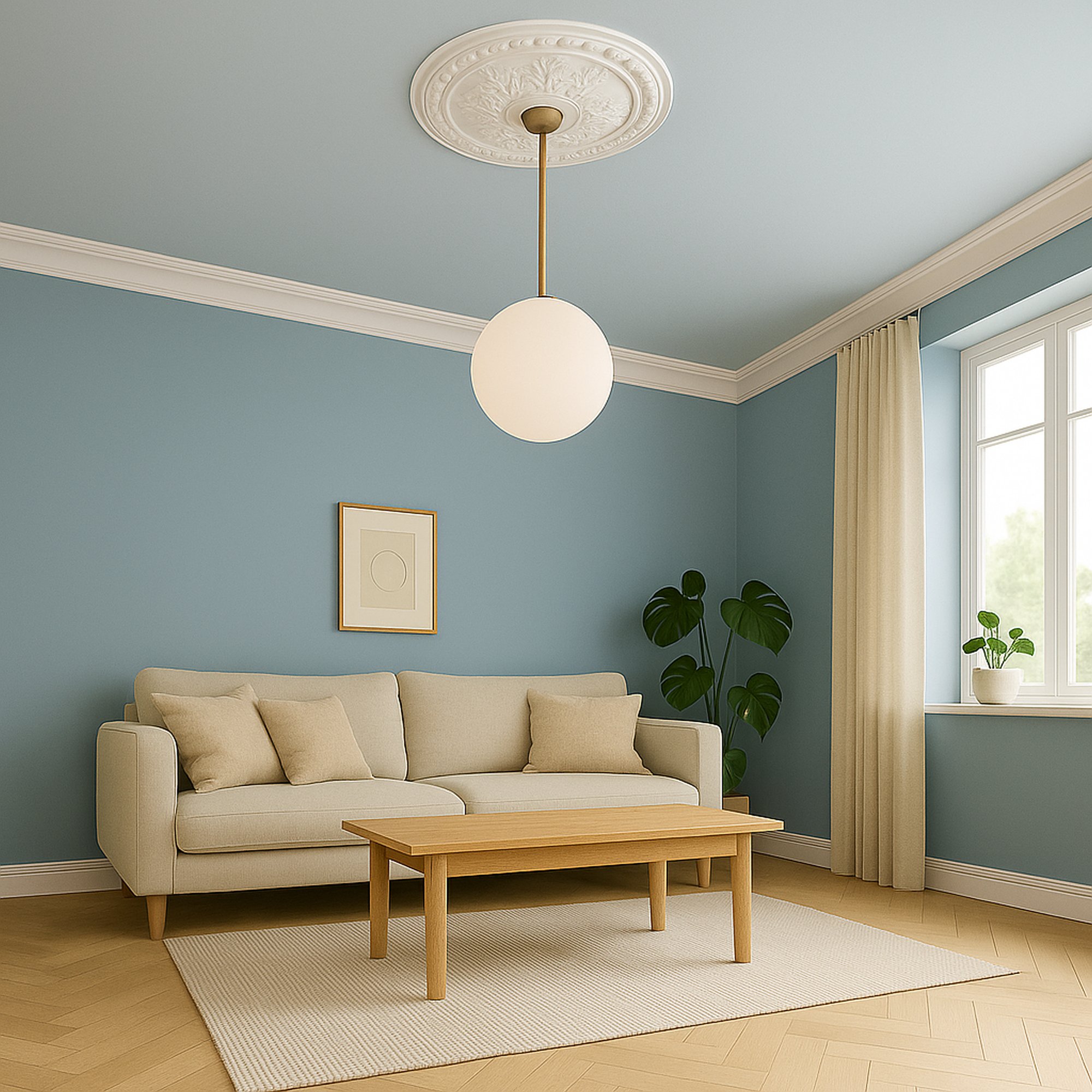 Marbet | Deckenrosette R2 | Ø 40 cm | Styropor | weiß