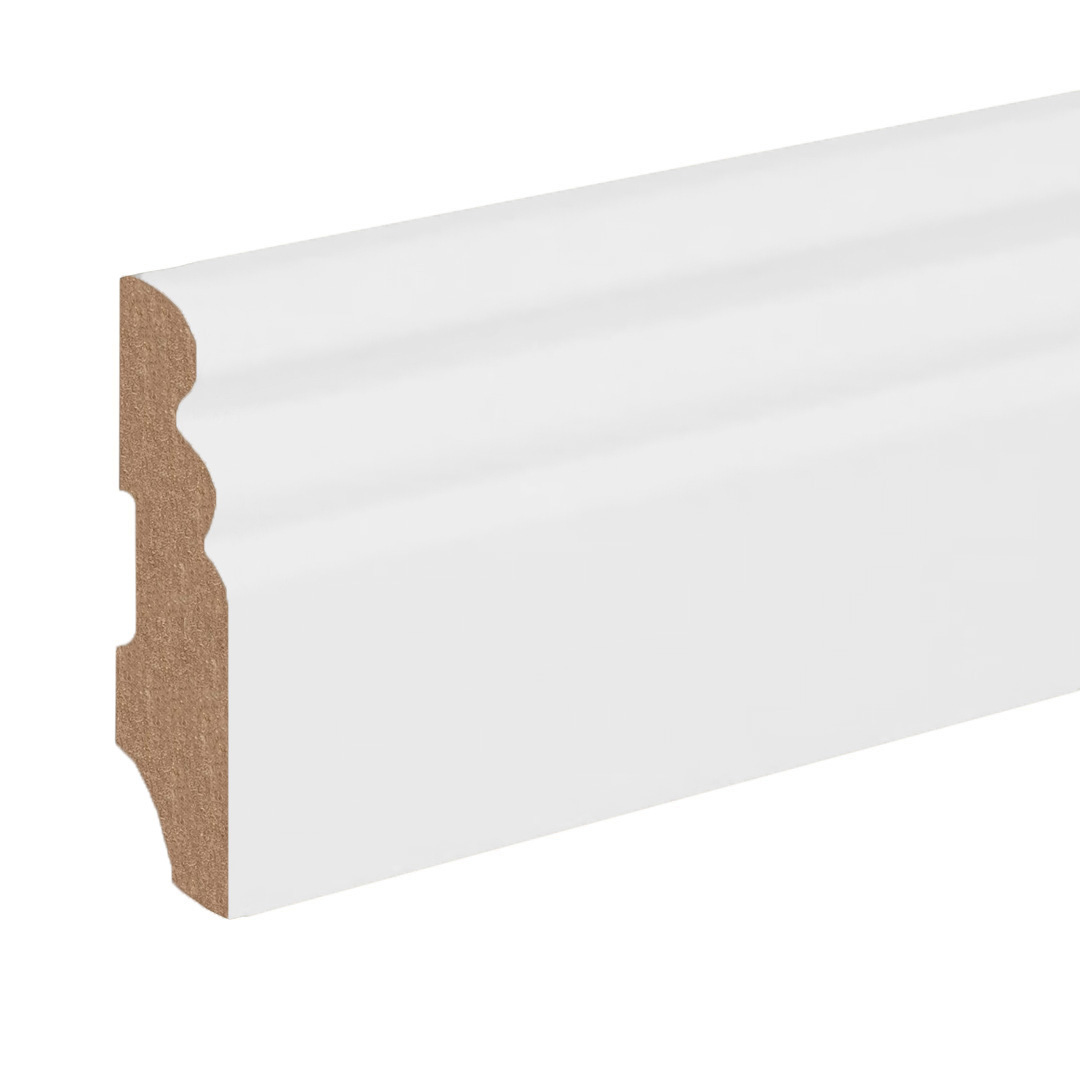 Sockelleiste / Fußleiste / Bodenleiste Novara-1 (73003) | 16 x 58 x 2400 mm | Gletscherweiß