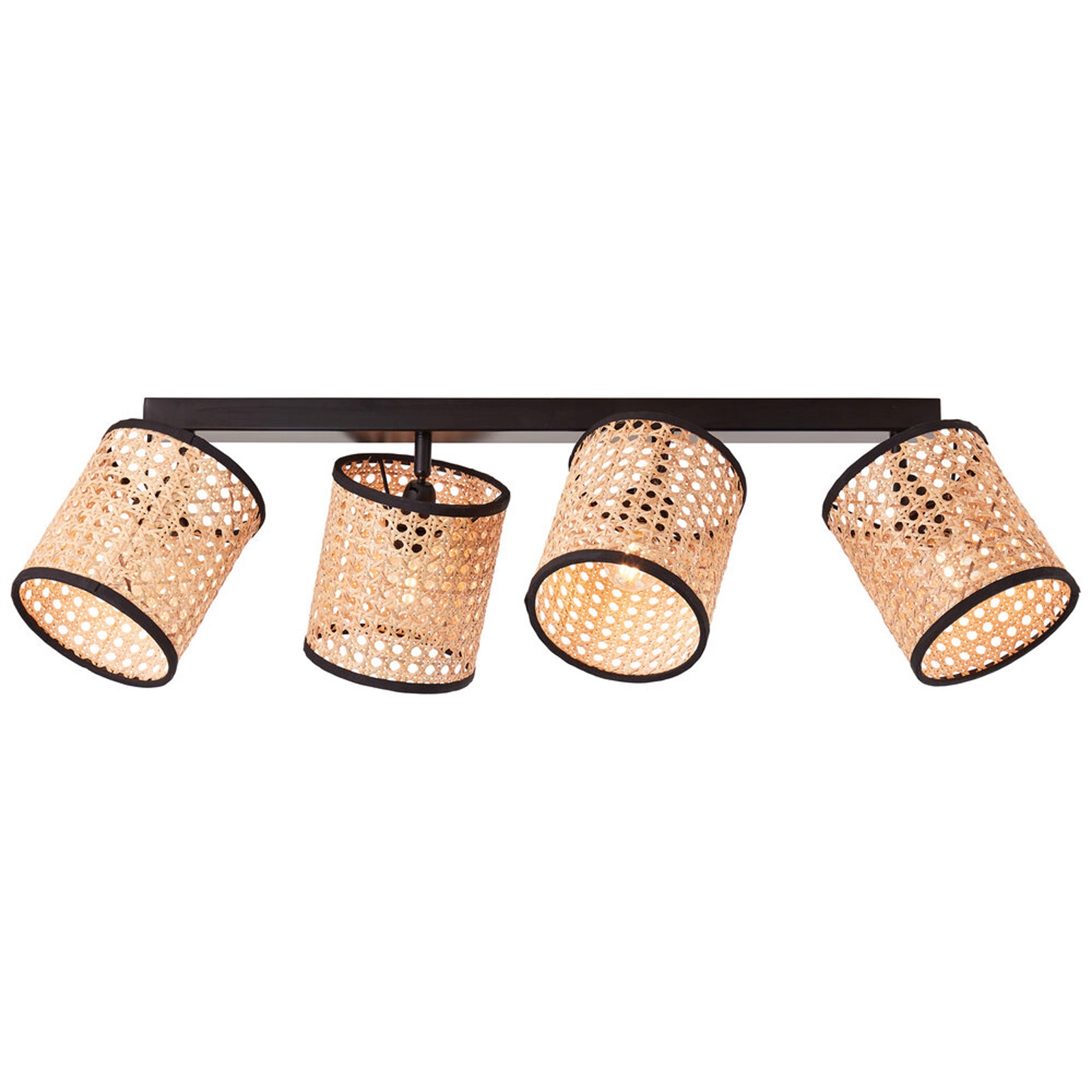 Deckenleuchte 21 x 13 x 67 cm Beige Rattan Deckenlampe Natürlich Boho Harmonisch