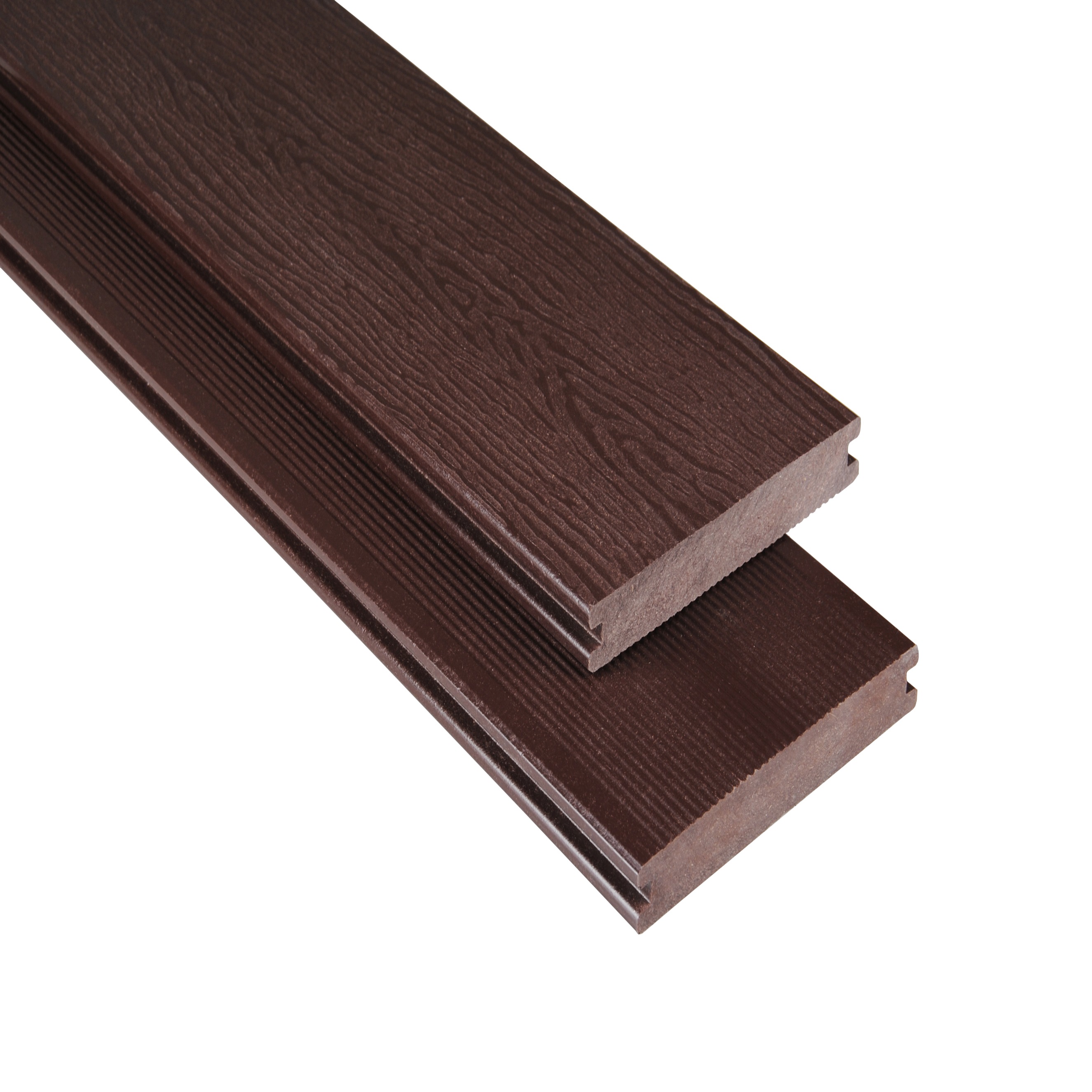 WPC Terrassendiele 14.5 x 2cm Bodendiele Vollprofil Massiv Schokobraun Unbehandelt Kovalex