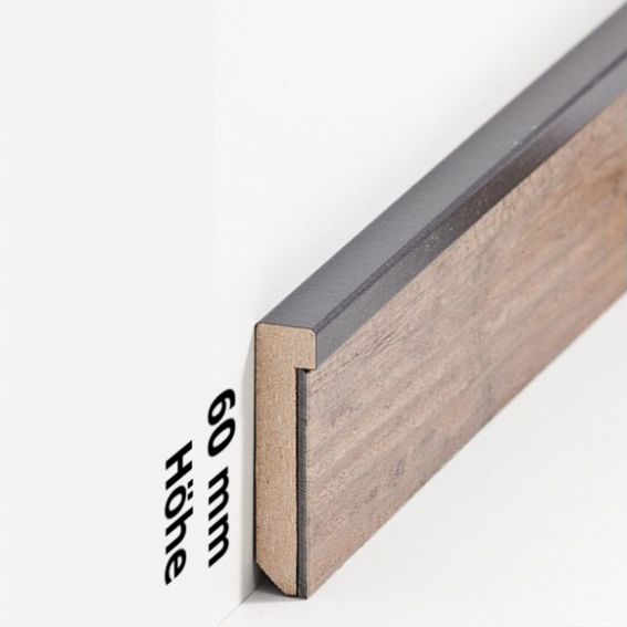 Design Fußleiste für Vinylboden "Frankfurt" - schwarz - 6 mm Höhe (MDF foliert - 725.5129) (Default)