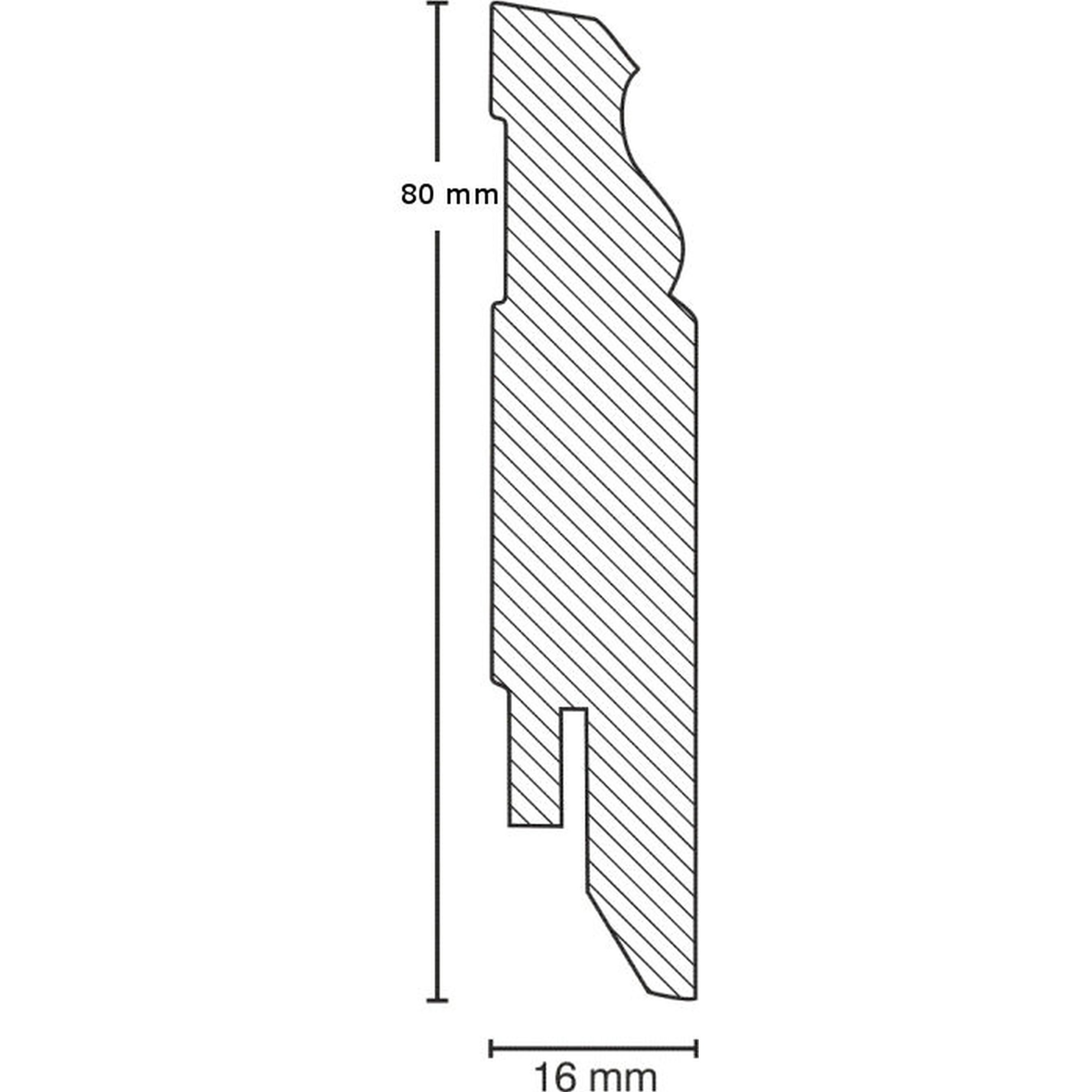 Innen- oder Außenwinkel 16 x 80mm Hamburger Profil MDF foliert weiß by PROVISTON