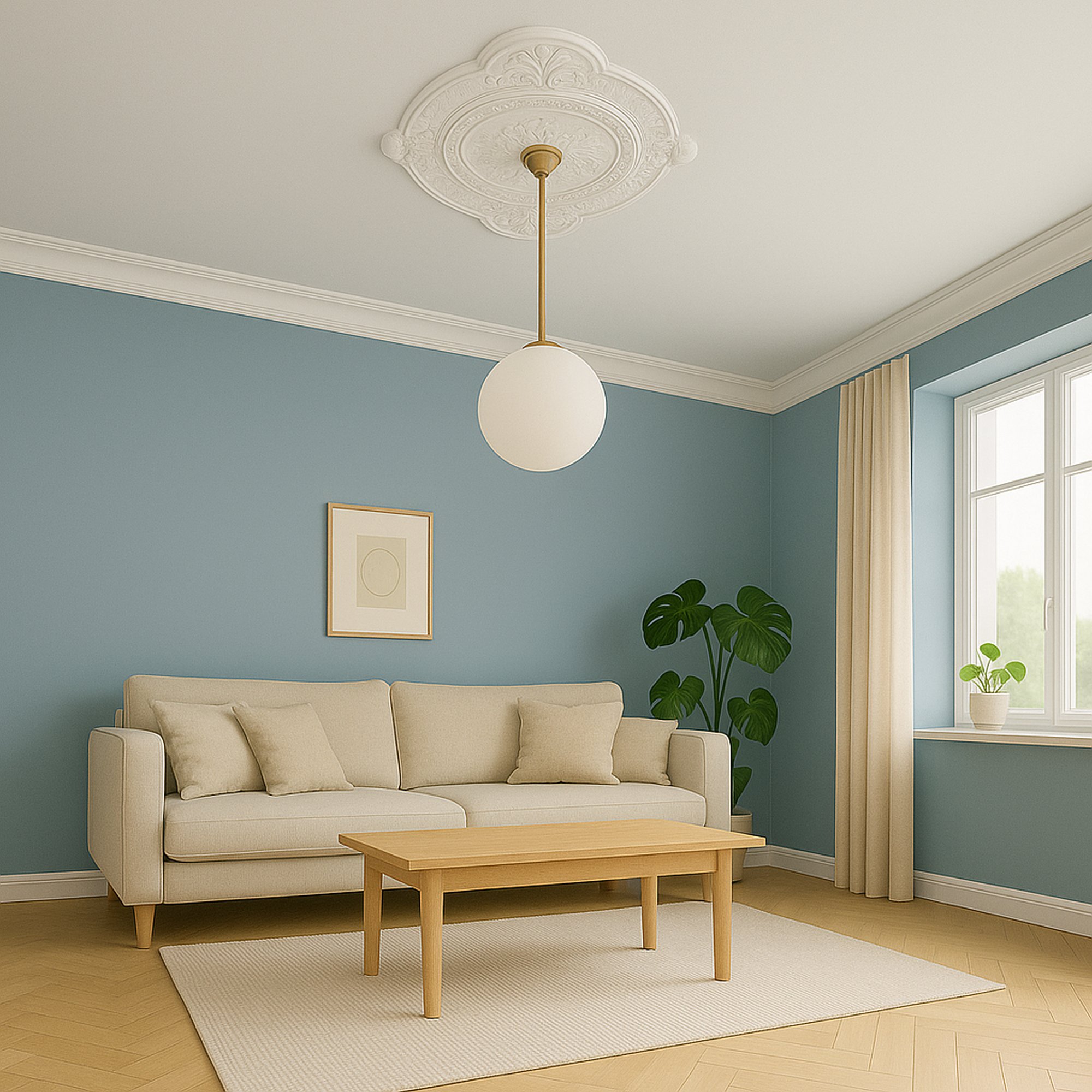 Marbet | Rosette "R4" | 57 x 40cm | Styropor | weiß