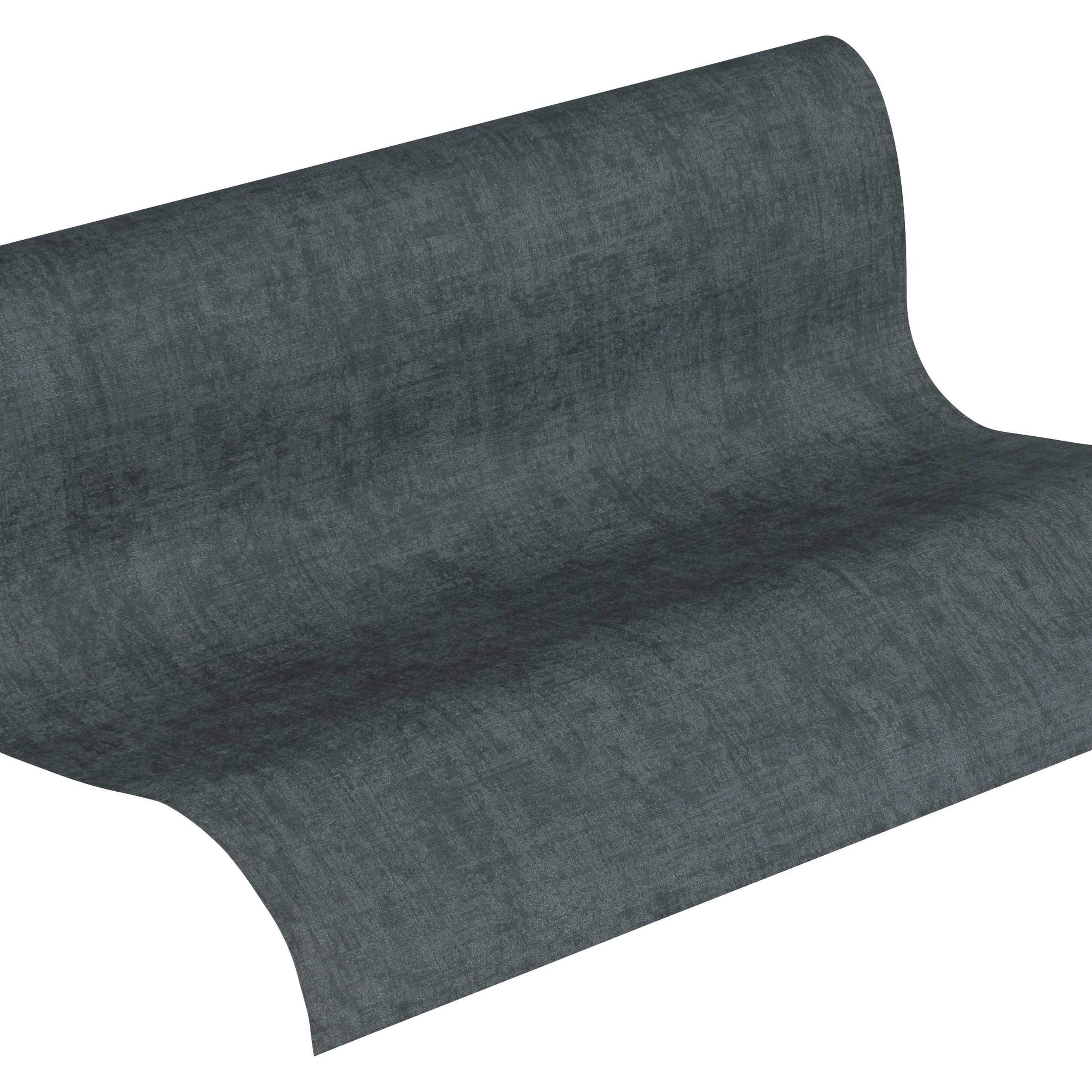 A.S. Creation | Greenery | 373346 | Vliestapete | Einfarbig | Uni | 0.53 x 10.05 m | Schwarz