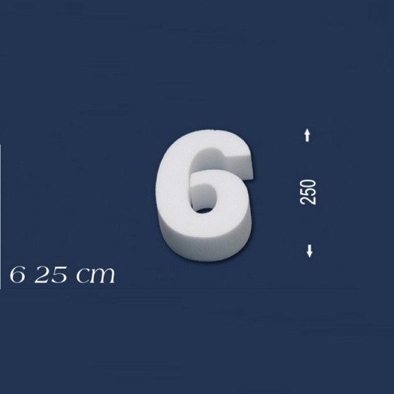 Deko Zahl 6 250 mm Styropor Zahlen Zahlendeko Weiß Wiesemann