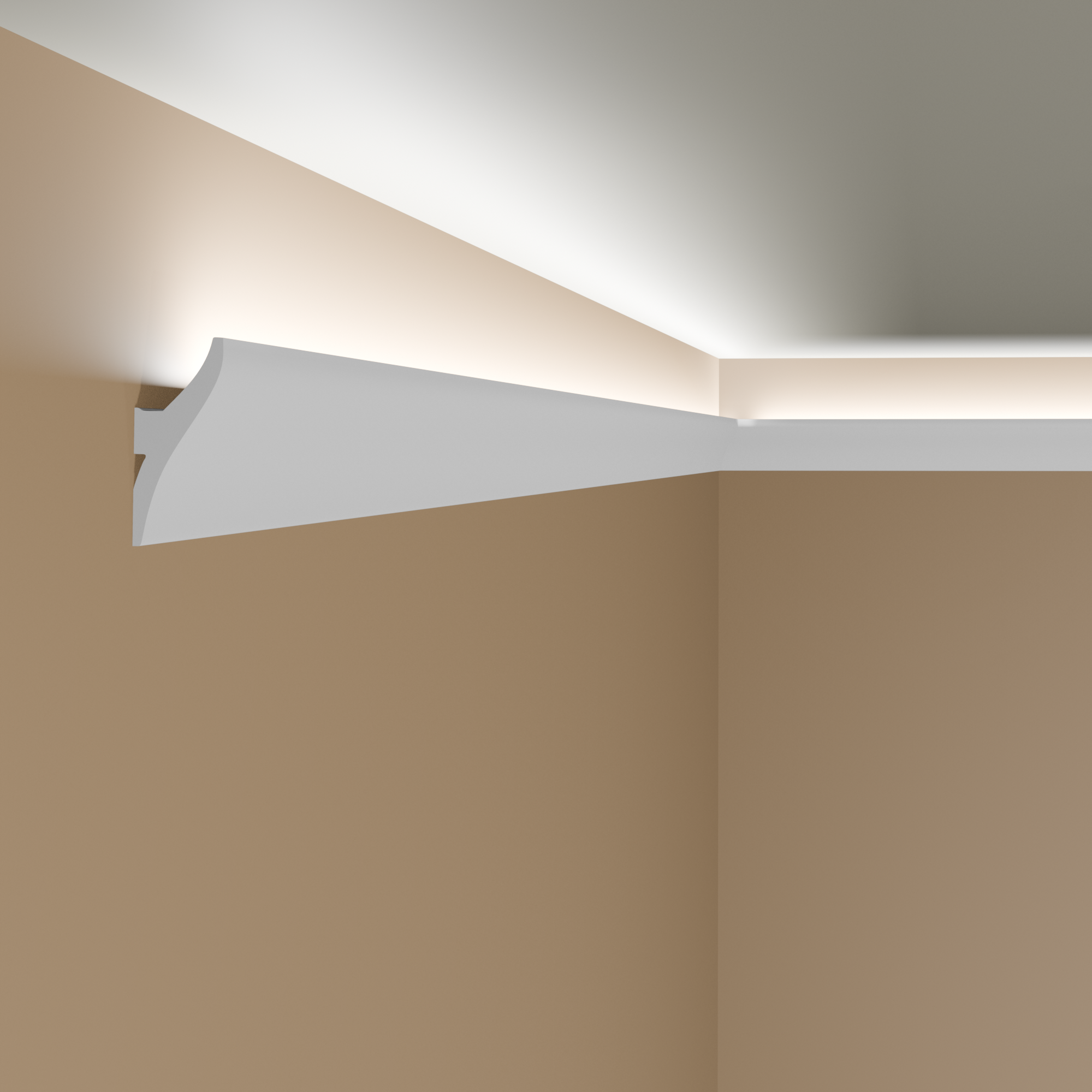 Mardom | LED Lichtleiste "QL010" | 12 x 42 x 2000 mm | Weiß | Deckenleiste | Stuckleiste | Modern