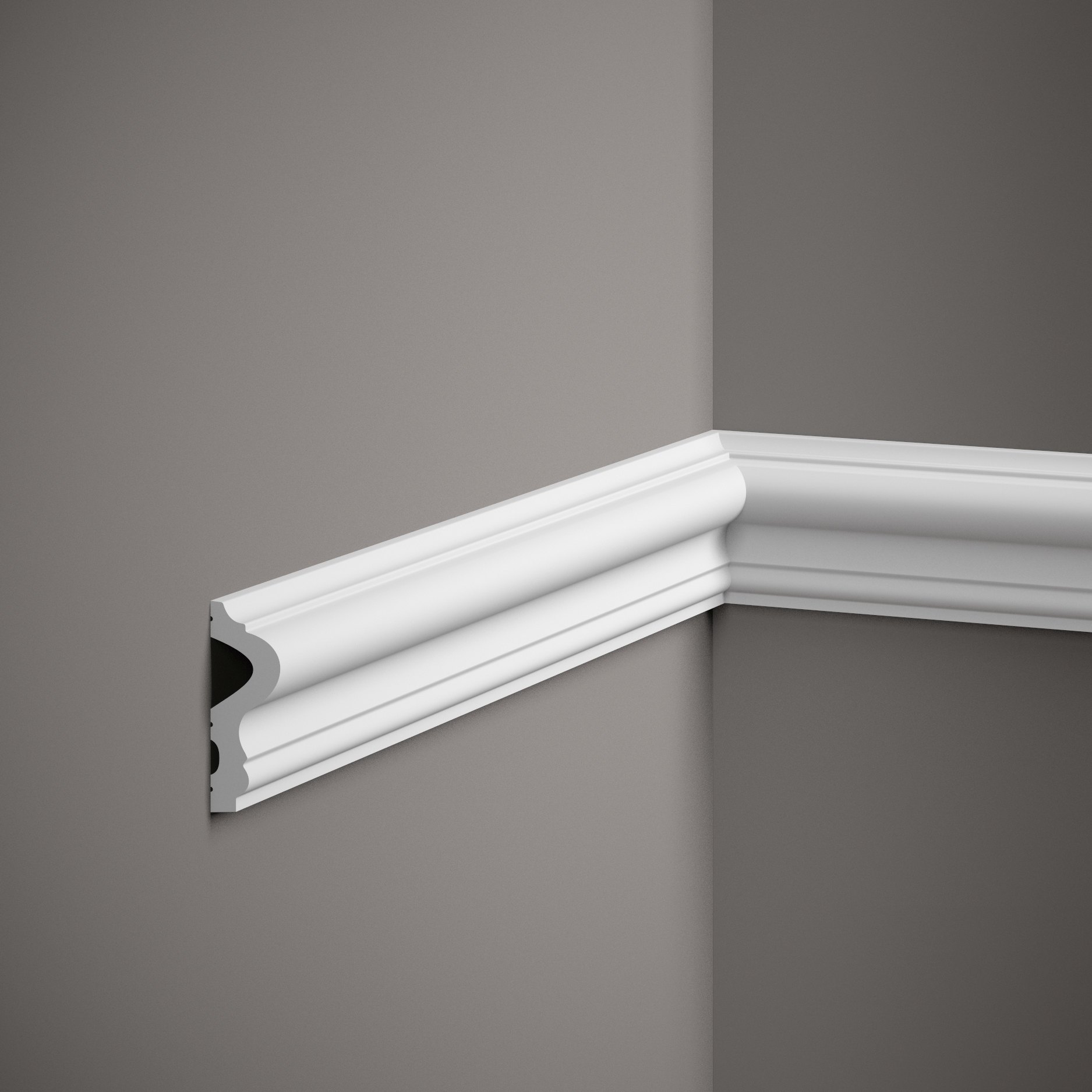 Mardom Wandleiste MD346 Polyforce 23 x 61 x 2000 mm Weiß Zierleiste Modern