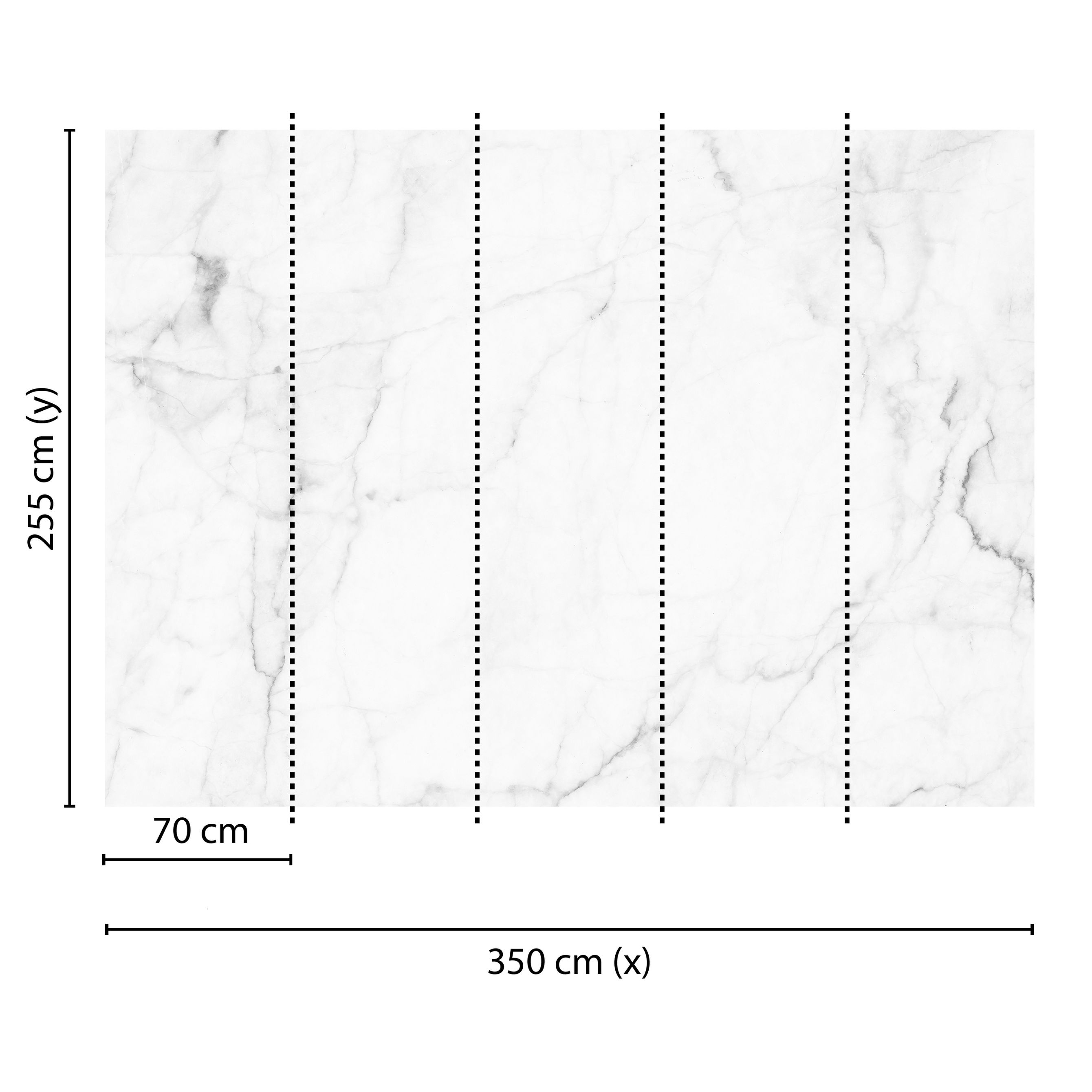 Tadessi Fototapete Marmor M1-No.60508 Digitaldruck Tapete Weiß Grau