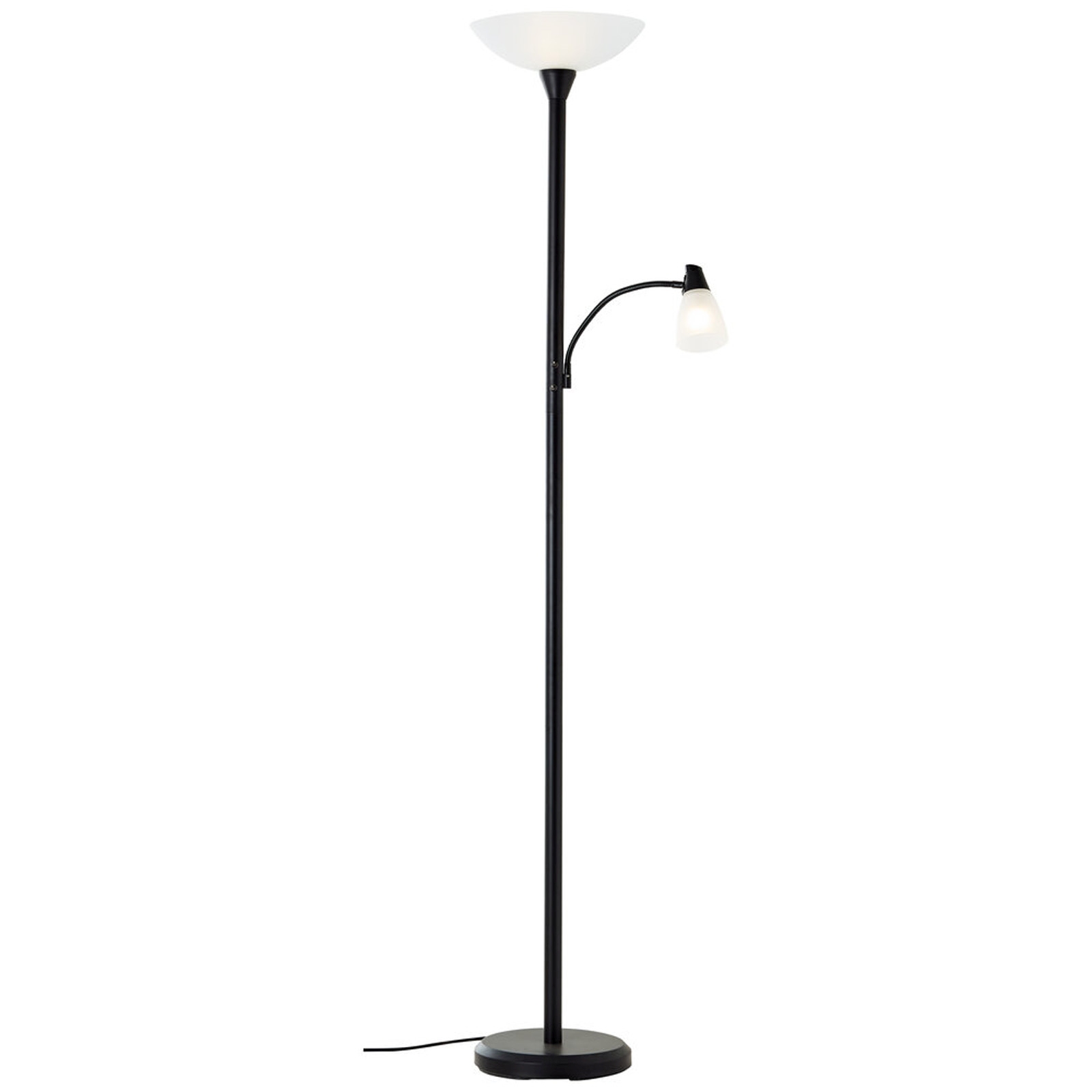 LED Stehleuchte 180 x 30.5 cm Schwarz Glas Stehlampe Basic Lichtfarbe: Warmweiß Harmonisch