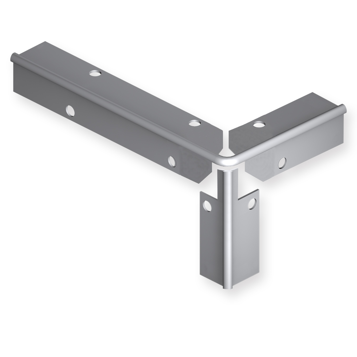 Runde Treppen Ecke Rechts 90 Grad 29 x 39 mm Aluminium Treppenkantenprofil Glatt Gebohrt Küberit