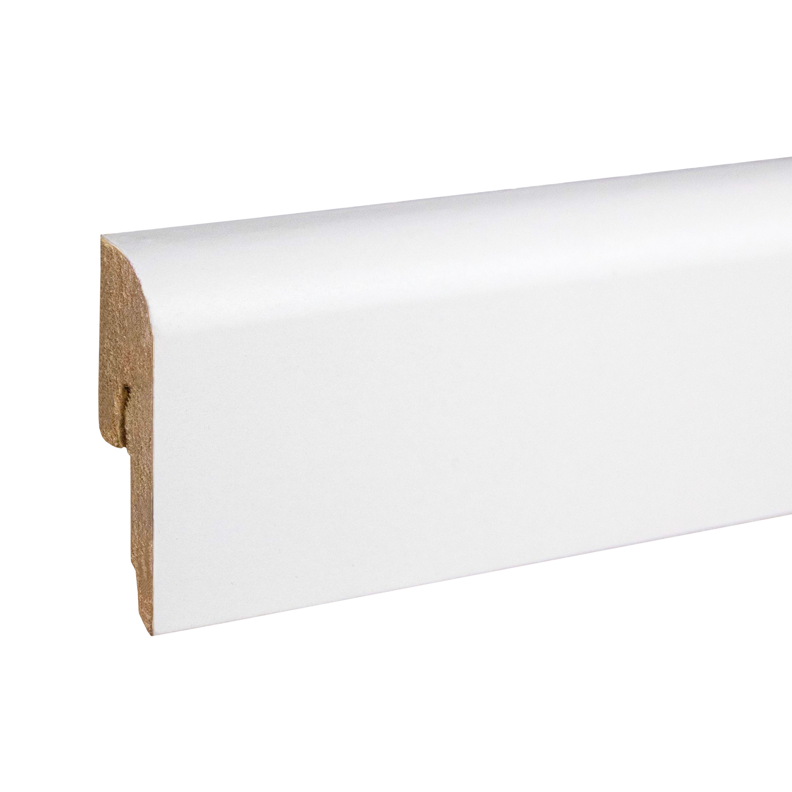 Neuhofer Sockelleiste "Ormea" FU052L MDF 12 x 42 x 2400 mm Weiß Fußleiste