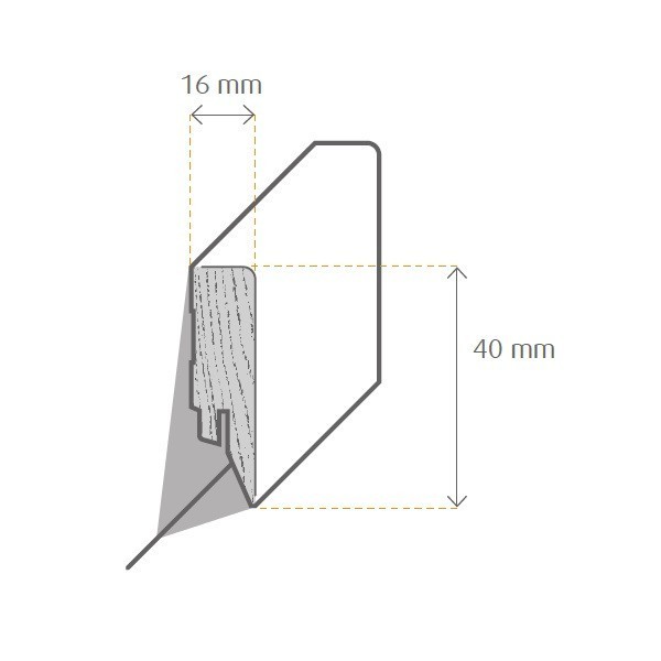 Zeichnung Sockelleiste / Fußleiste / Bodenleiste Taverone-2 (7333)