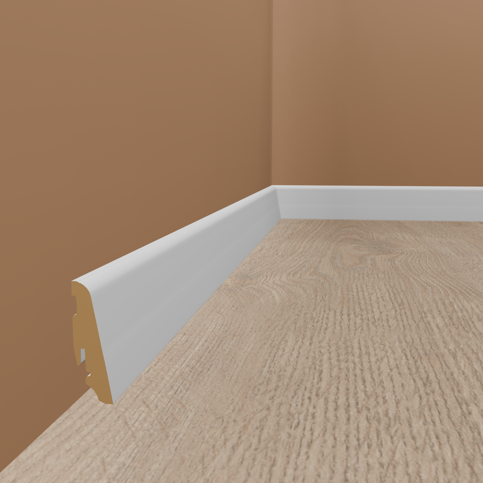 Neuhofer Sockelleiste "Busca" FU060L MDF 19 x 58 x 2400 mm Weiß Fußleiste