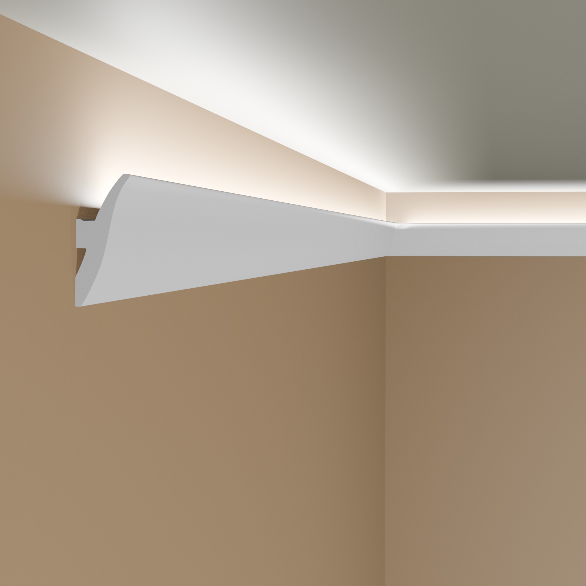 Mardom | LED Lichtleiste "QL009" | 12 x 47 x 2000 mm | Weiß | Deckenleiste | Stuckleiste | Modern