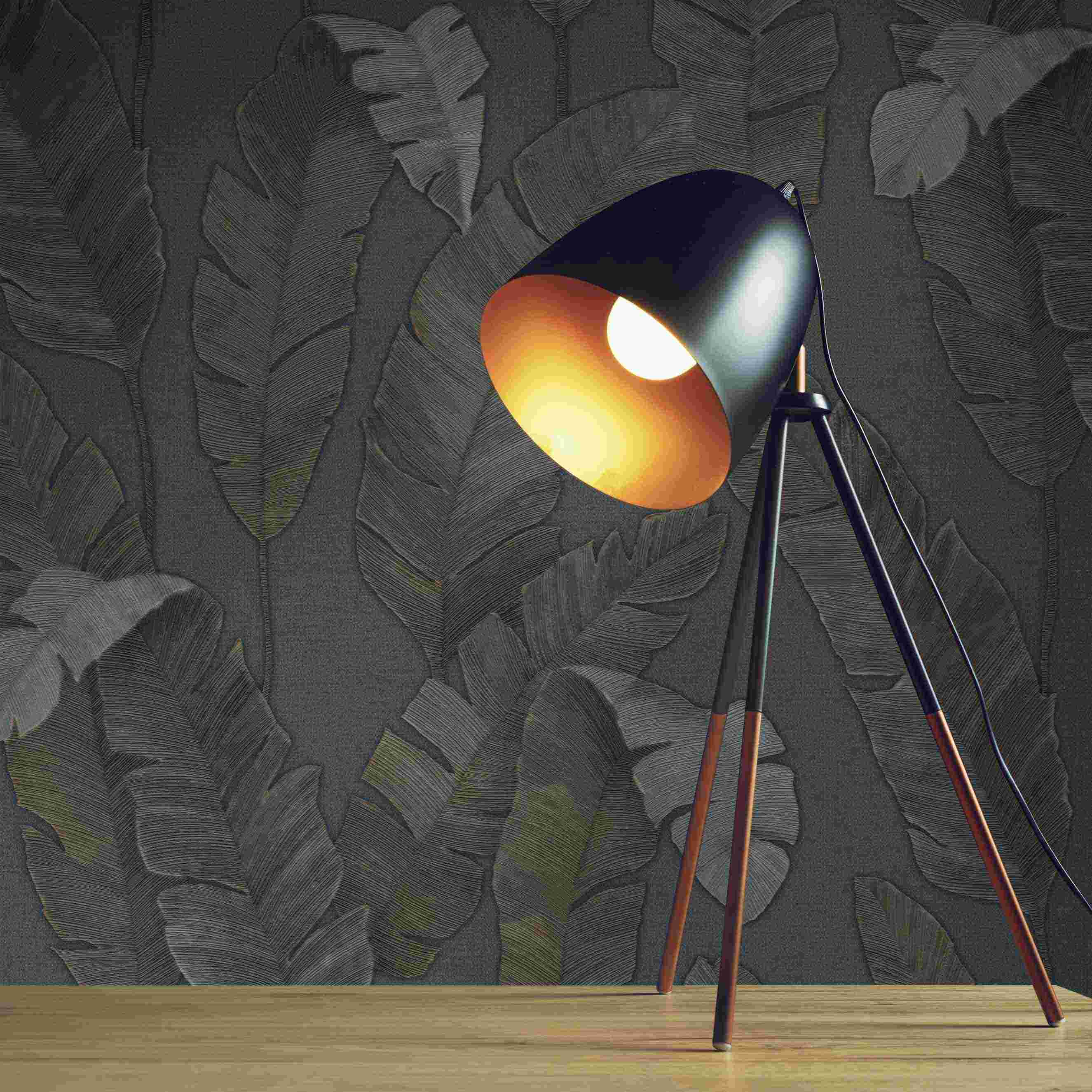 Tapete Enrico Bäume Blätter M1-No.4395 Vlies Petrol Grün Blätter Tadessi 10.05 x 0.53 m