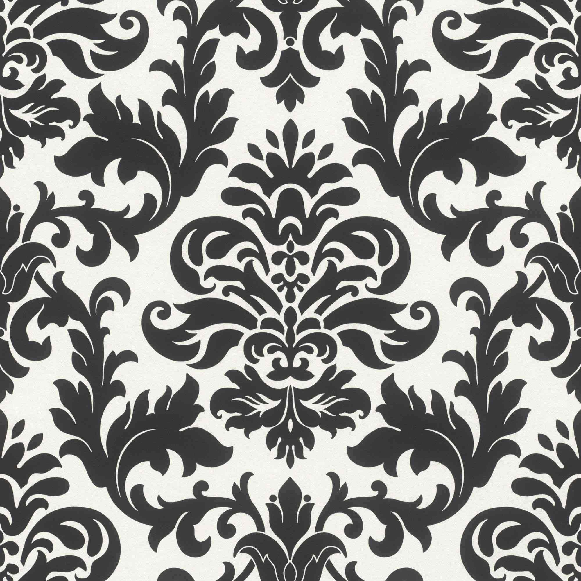 Rasch | Selection | 278507 | Papiertapete | Barock | 0.53 x 10.05 m | Schwarz | Weiß