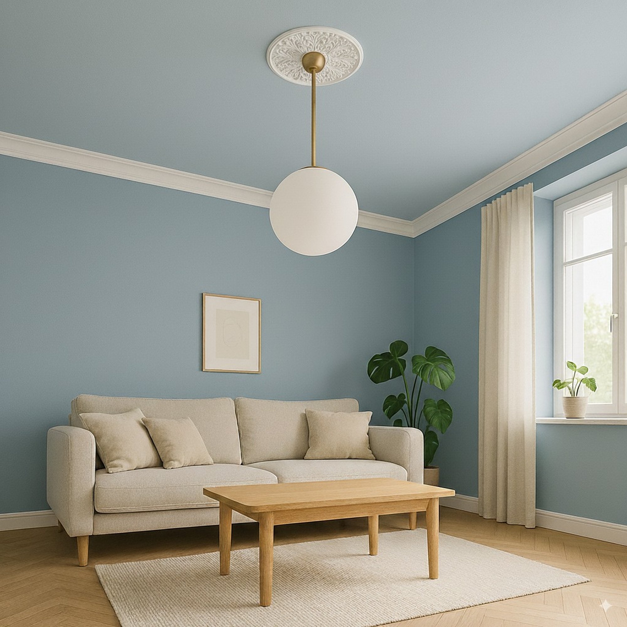 PROVISTON | Gips Rosette Bradford | Echter Gipsstuck | Ø38cm | Stuckrosette