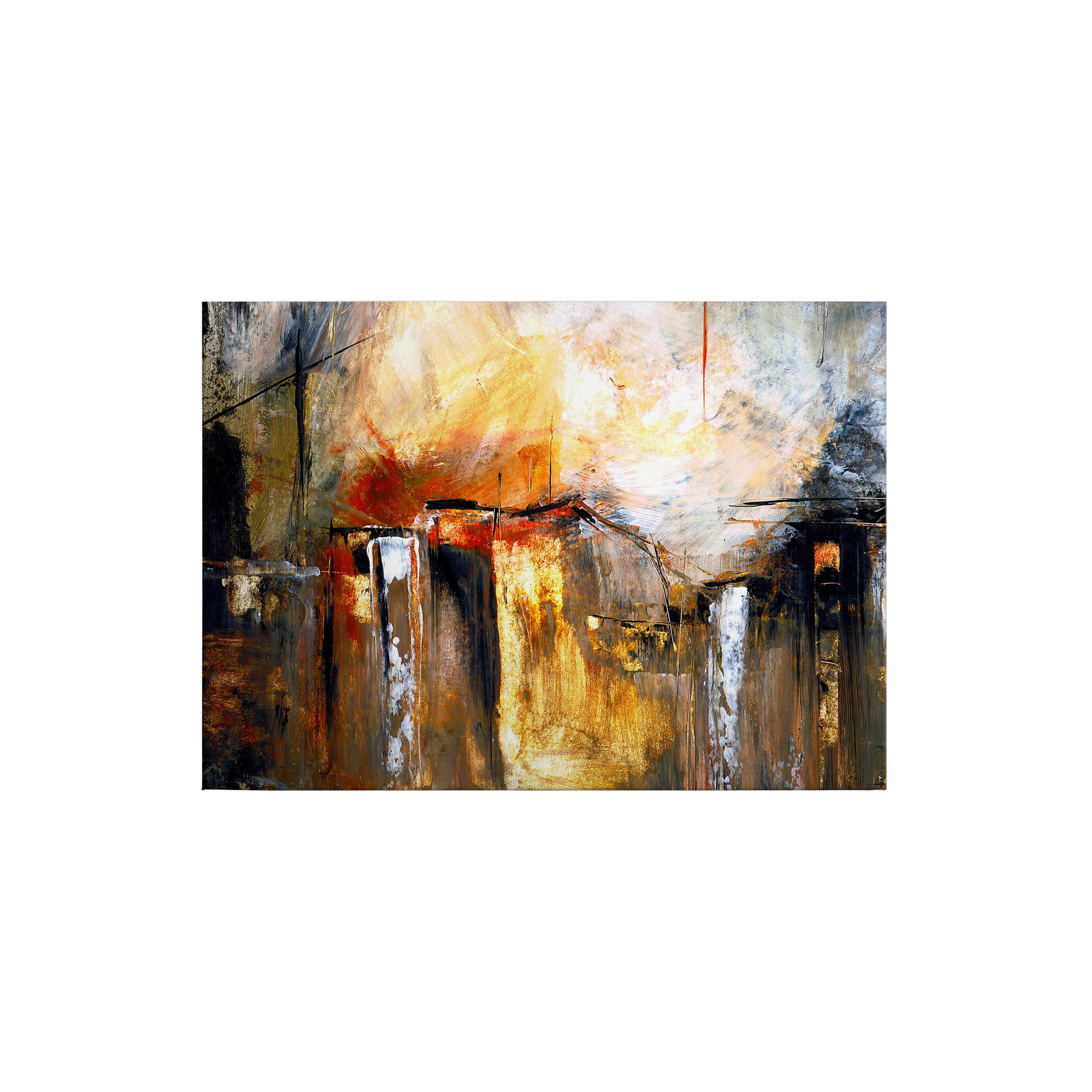 Tadessi Leinwandbild Abstrakt - 50 x 70 cm - M1-No.50310 - Keilrahmen in Braun Grau